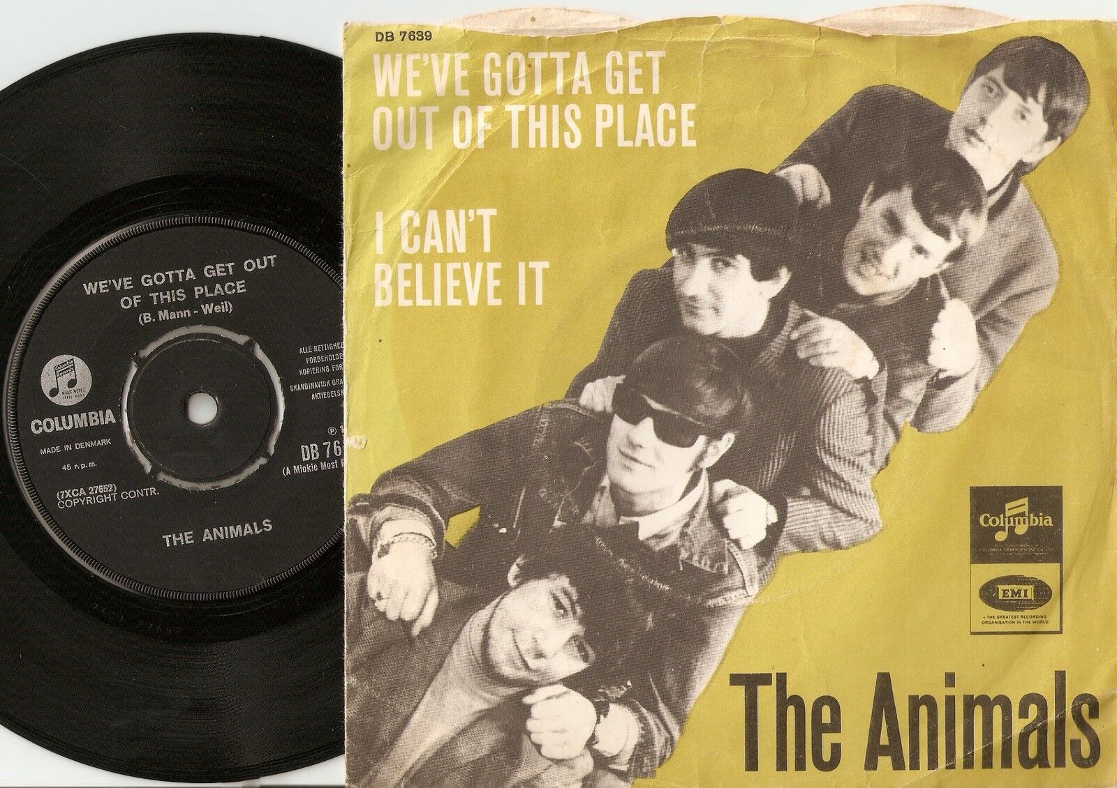 THE ANIMALS WEVE GOTTA GET OUT OF THIS PLACE DANISH 45+PS 1965 MOD FREAKBEAT RB