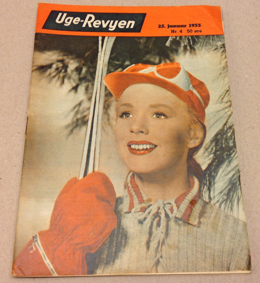 PIPER LAURIE FRONT COVER ASTRID VILLAUME BACK COVER ON VTG Danish Magazine 1955