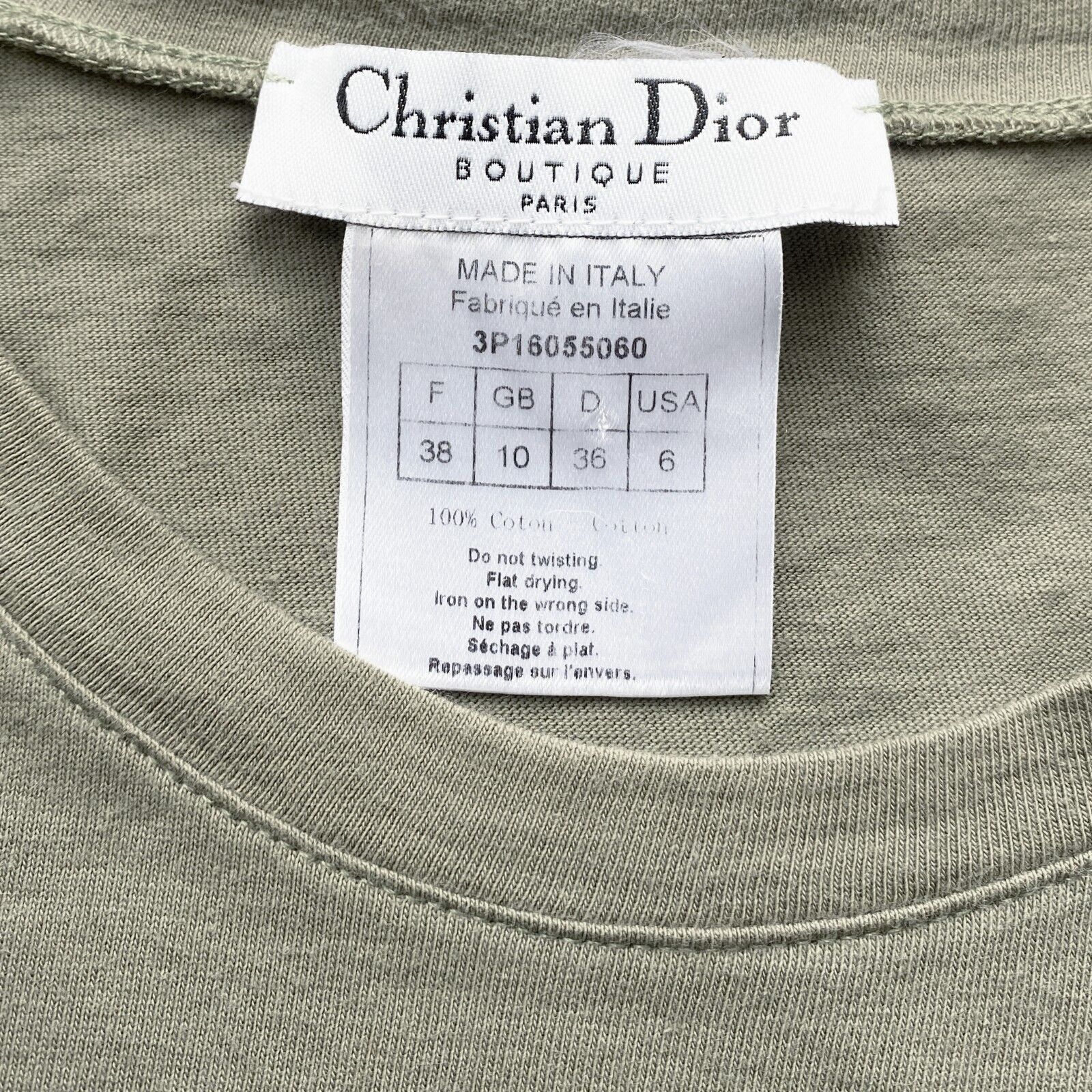 Christian Dior SS 2003 by John Galliano Khaki Green Shirt With Lace Up Details