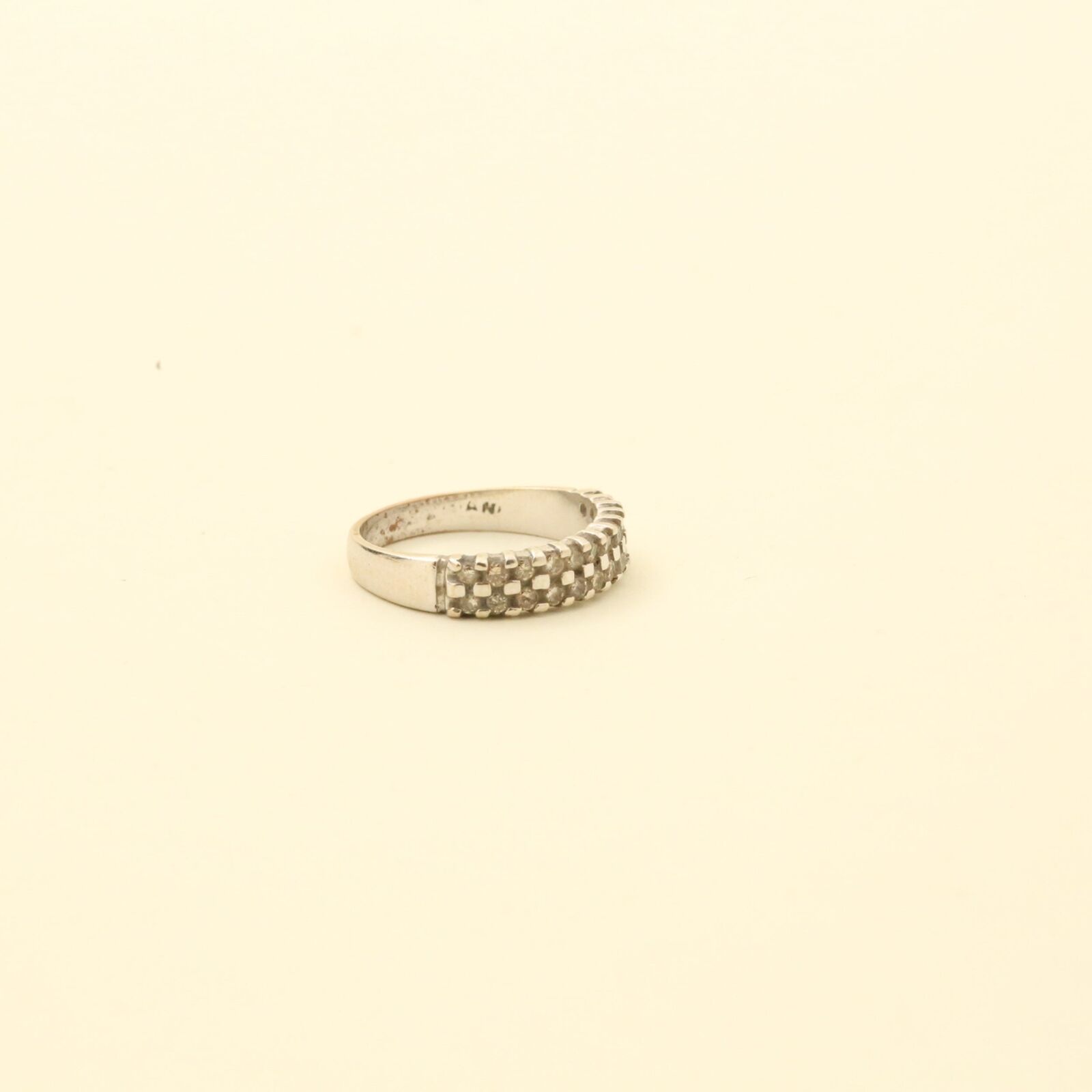 Ring with diamond (048 ct) in 14K White gold size 5¼ | Solid Gold