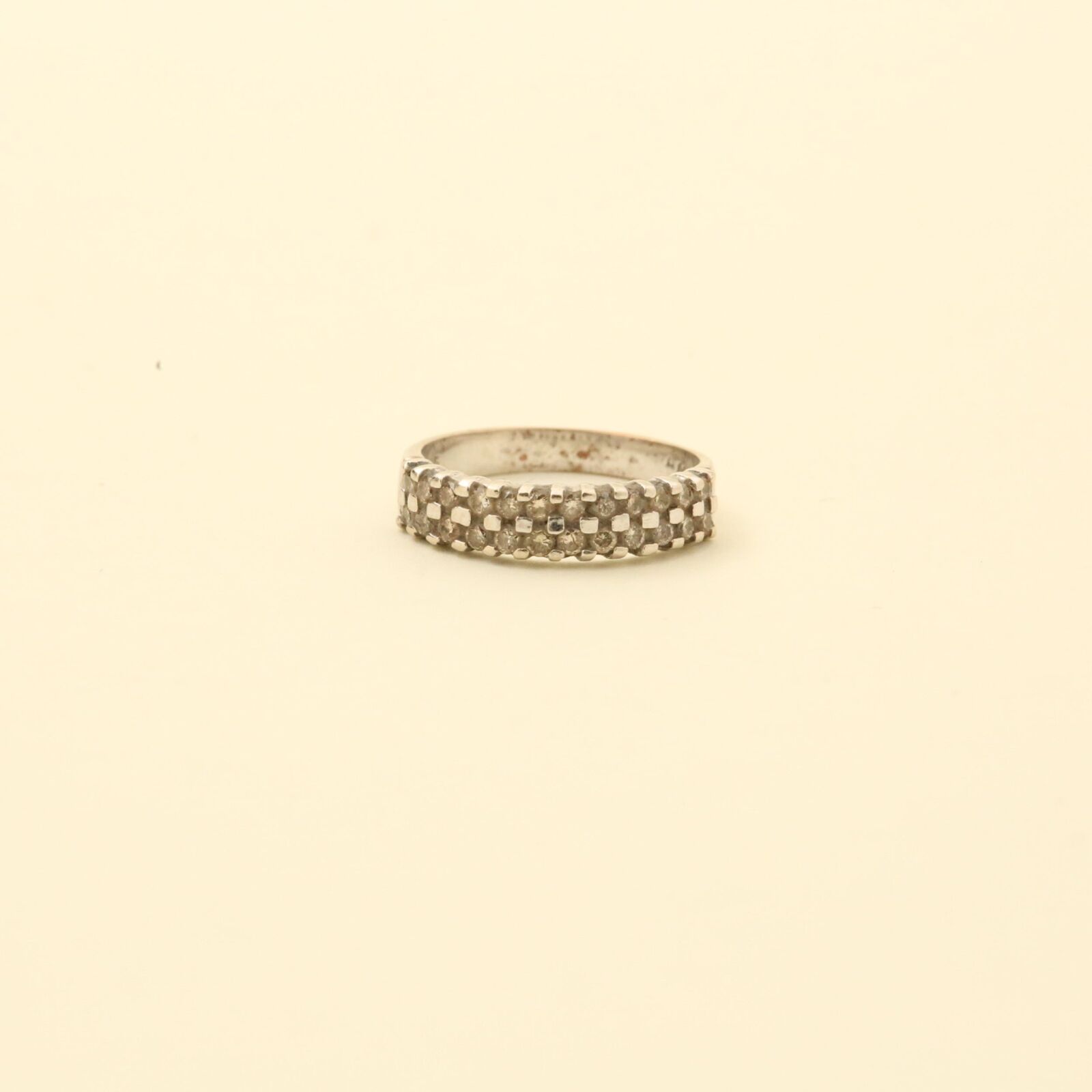 Ring with diamond (048 ct) in 14K White gold size 5¼ | Solid Gold