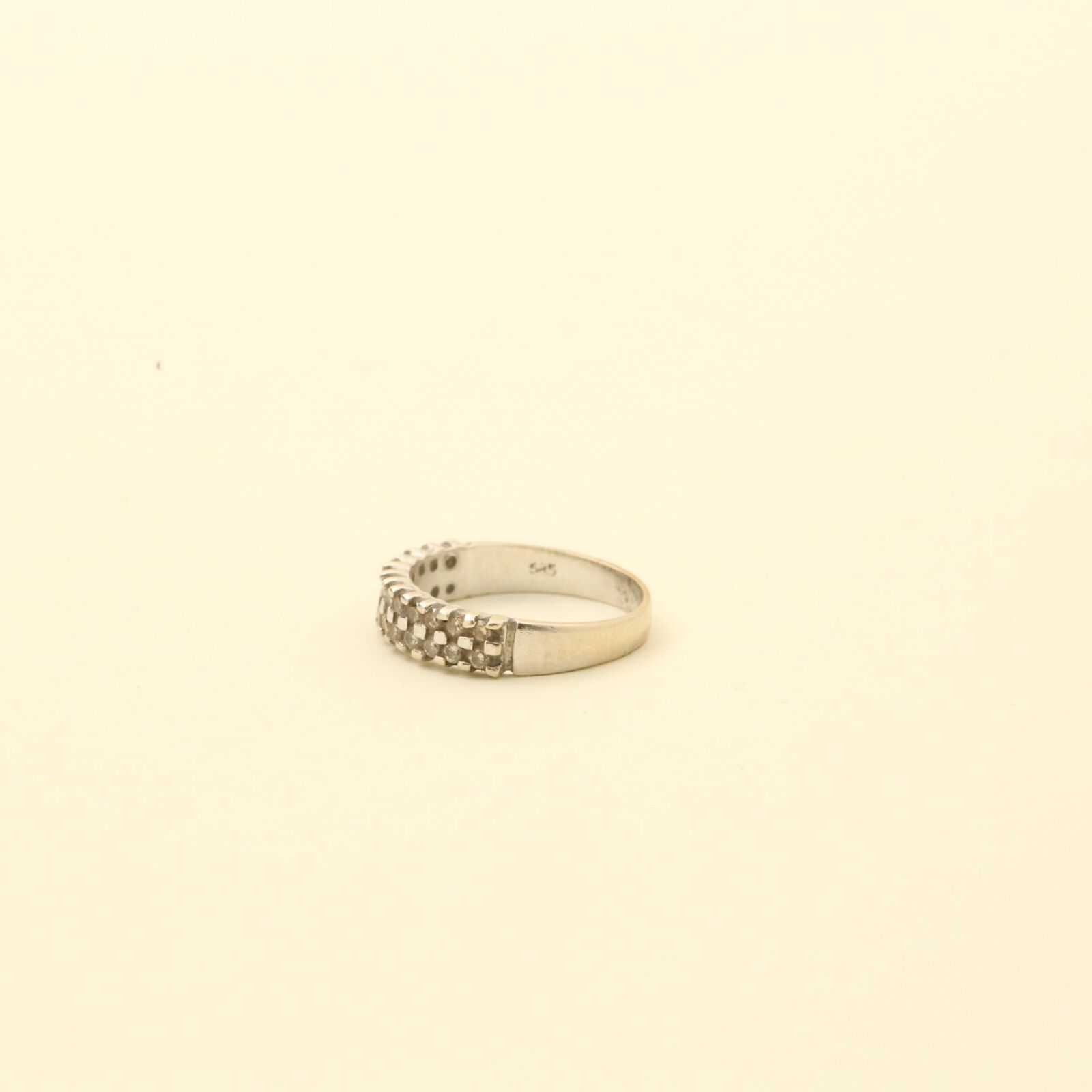 Ring with diamond (048 ct) in 14K White gold size 5¼ | Solid Gold