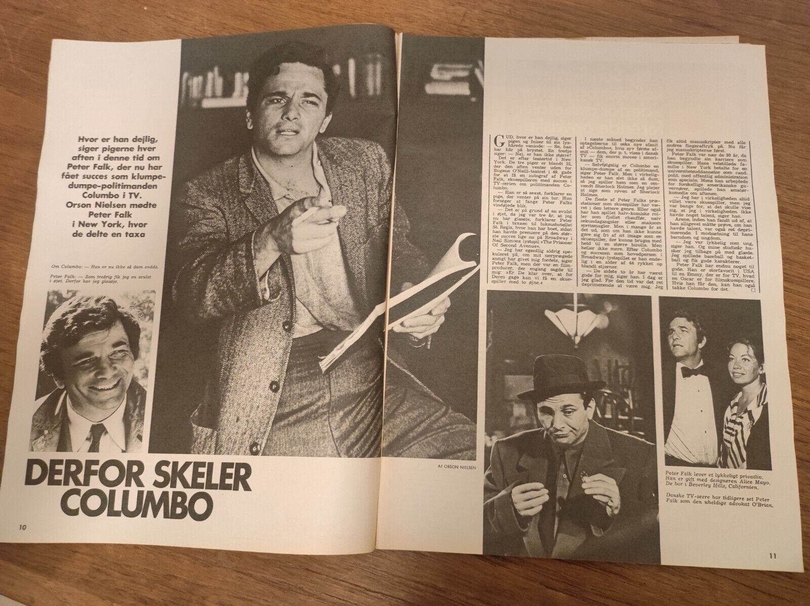 PETER FALK Columbo QUEEN SONJA Simon Spies NATHALIE WOOD 1972 Magazine BB92