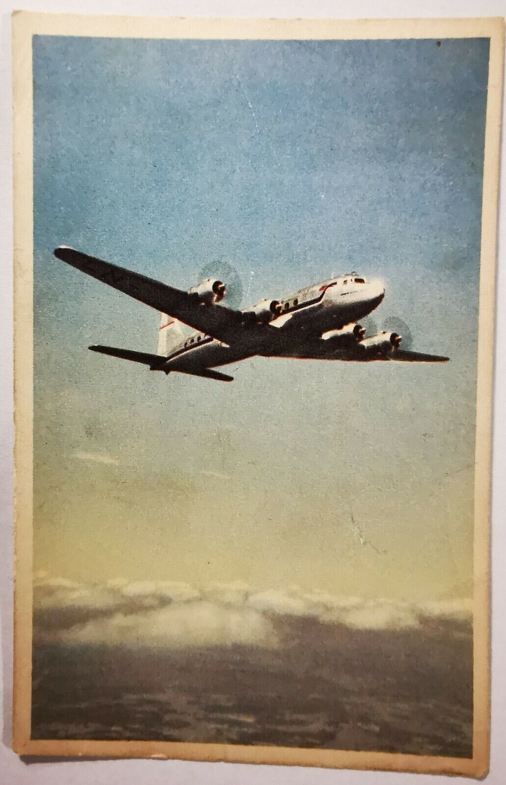 Vintage postcard: SAS carrier Douglas DC-6 with 48 seats mailed in 1952 pok1084