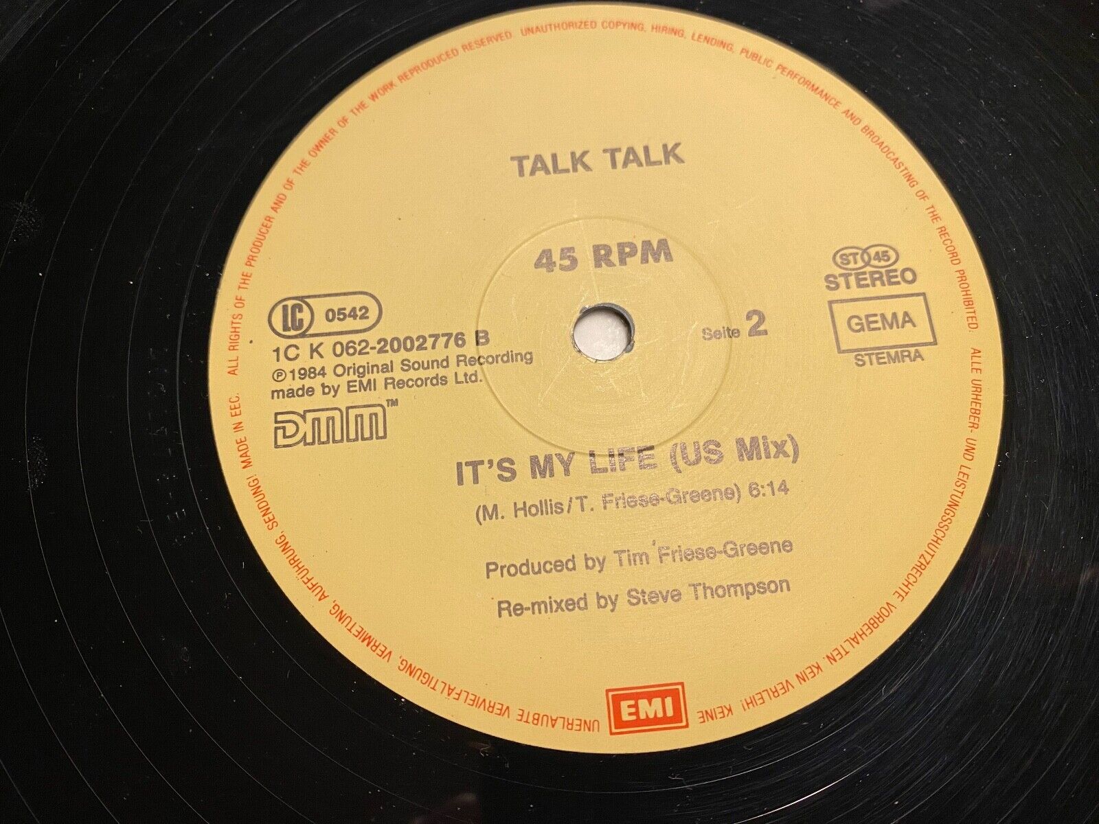 TALK TALK "SUCH A SHAME / IT´S MY LIFE" US MIX EMI RECORDS 1984 W GERMAN DMM 12