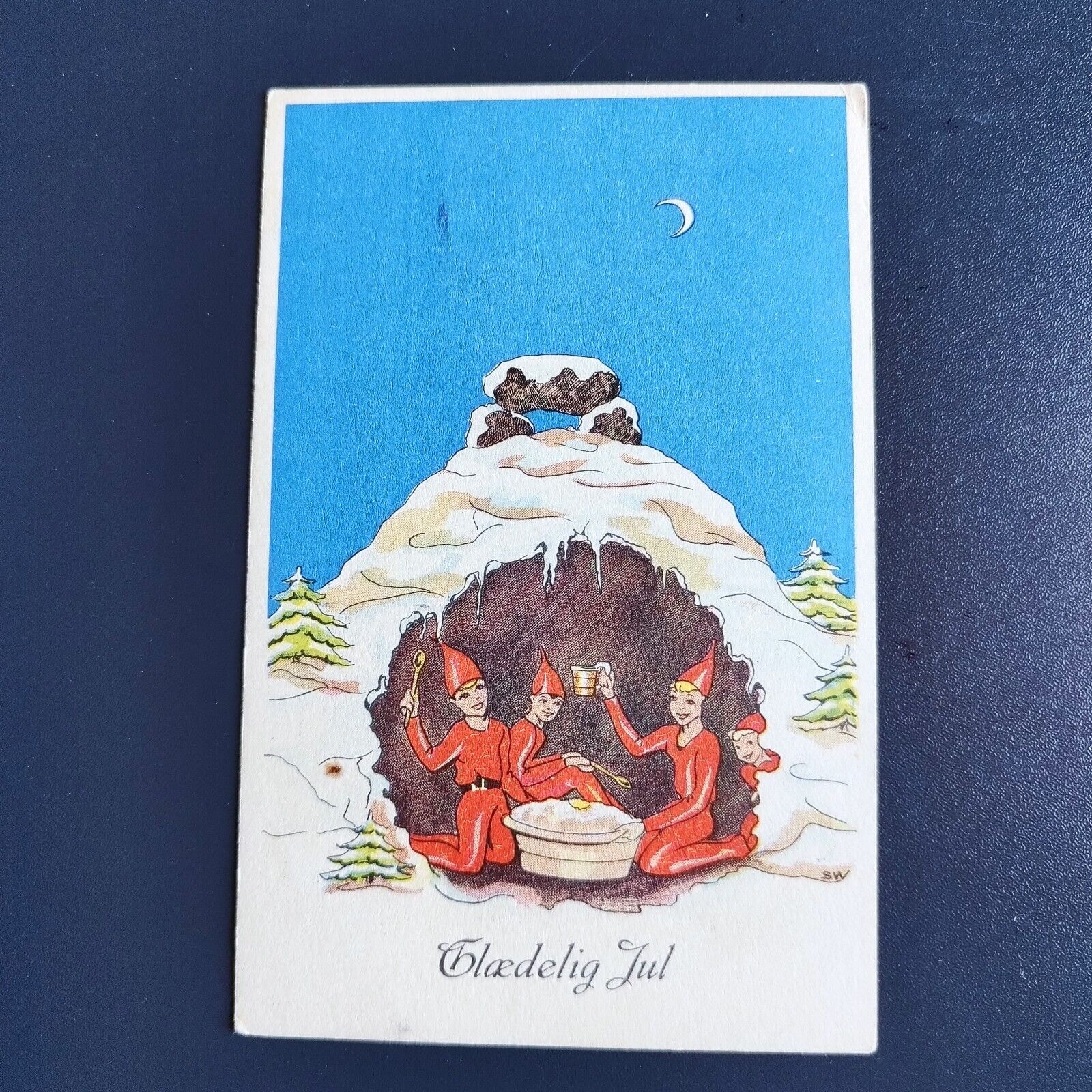 Vintage and collectible Danish Christmas card Posted  in 1937- no 158  x