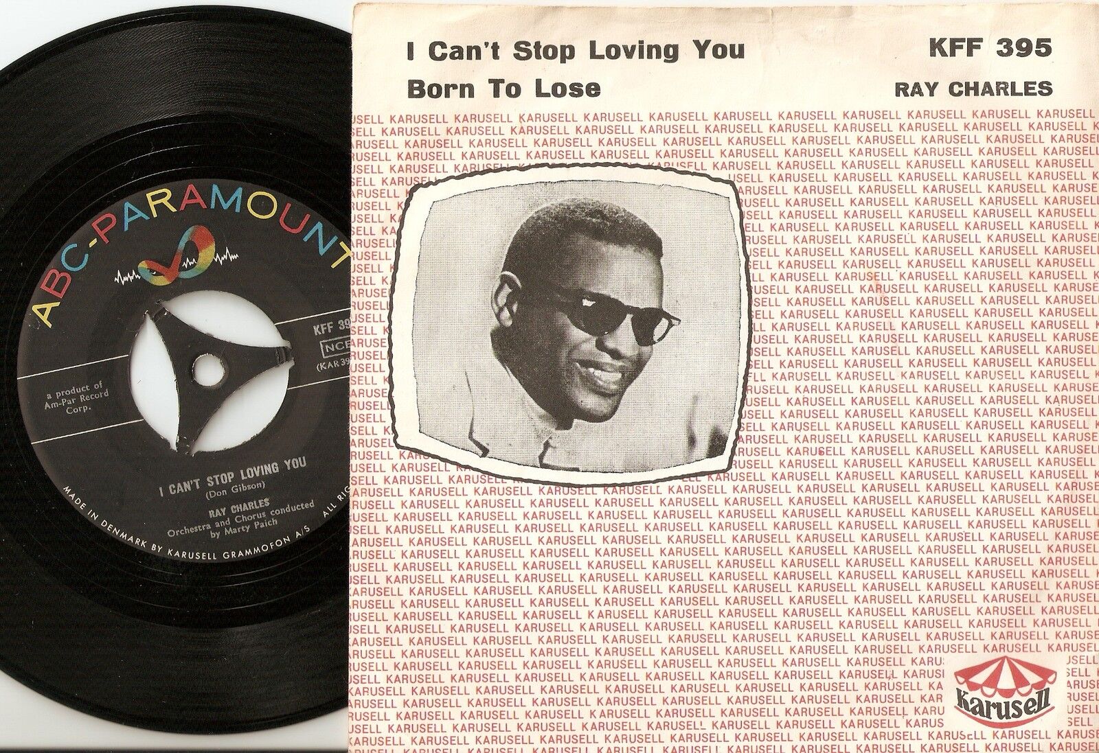 RAY CHARLES I CAN`T STOP LOVING YOU DANISH 45+PS 1961 MOD JAZZ RB SOUL