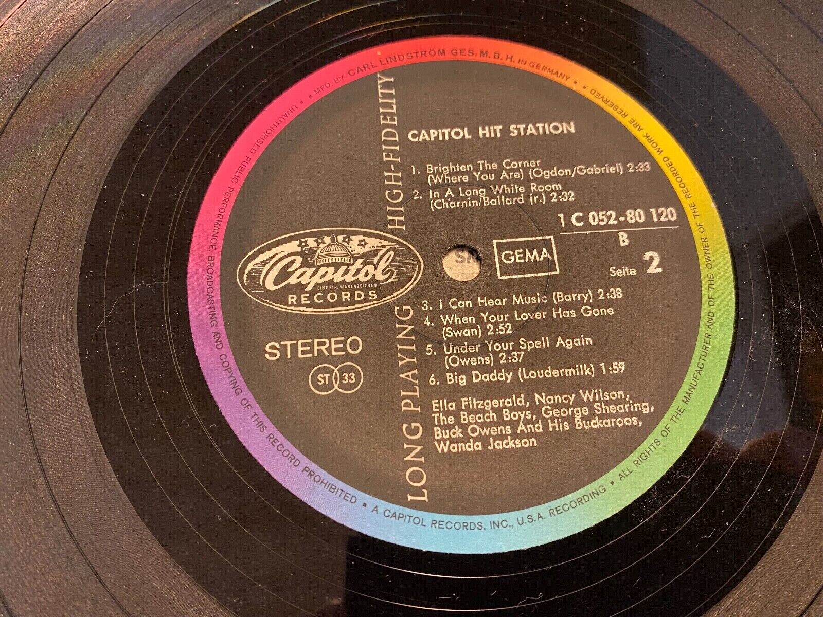 "CAPITOL HIT STATION" 1970´S 12 TRACK GERMAN PRESS LP BEACH BOYS ELLA FITZGERALD