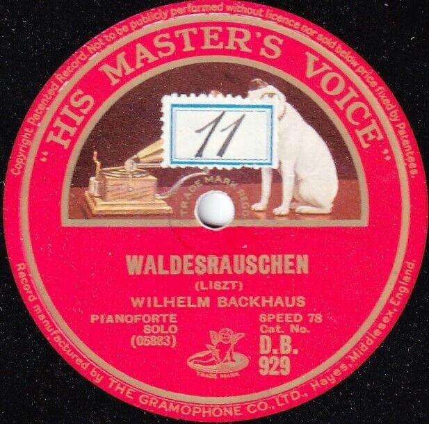 Backhaus Liszt (Waldesrauschen) + Chopin (Waltz; etude) HMV DB 929 NM(-)