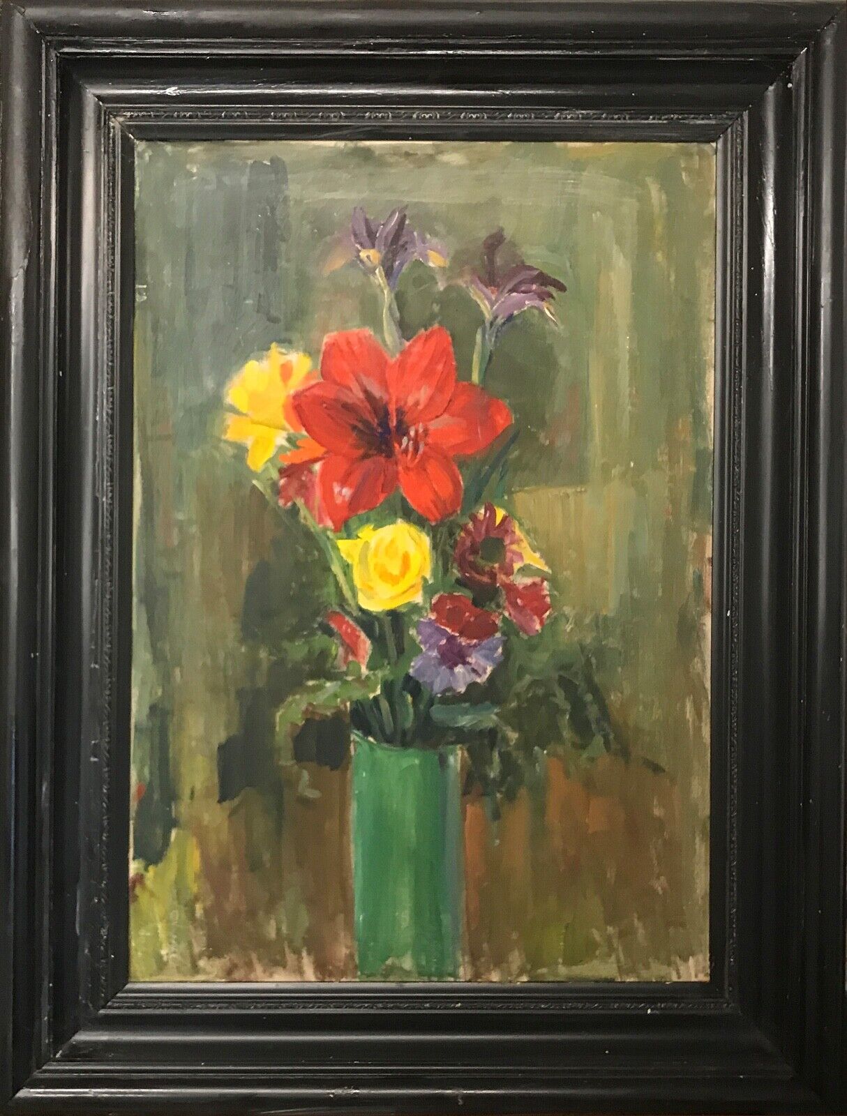 FLOWERS IN GREEN VASE