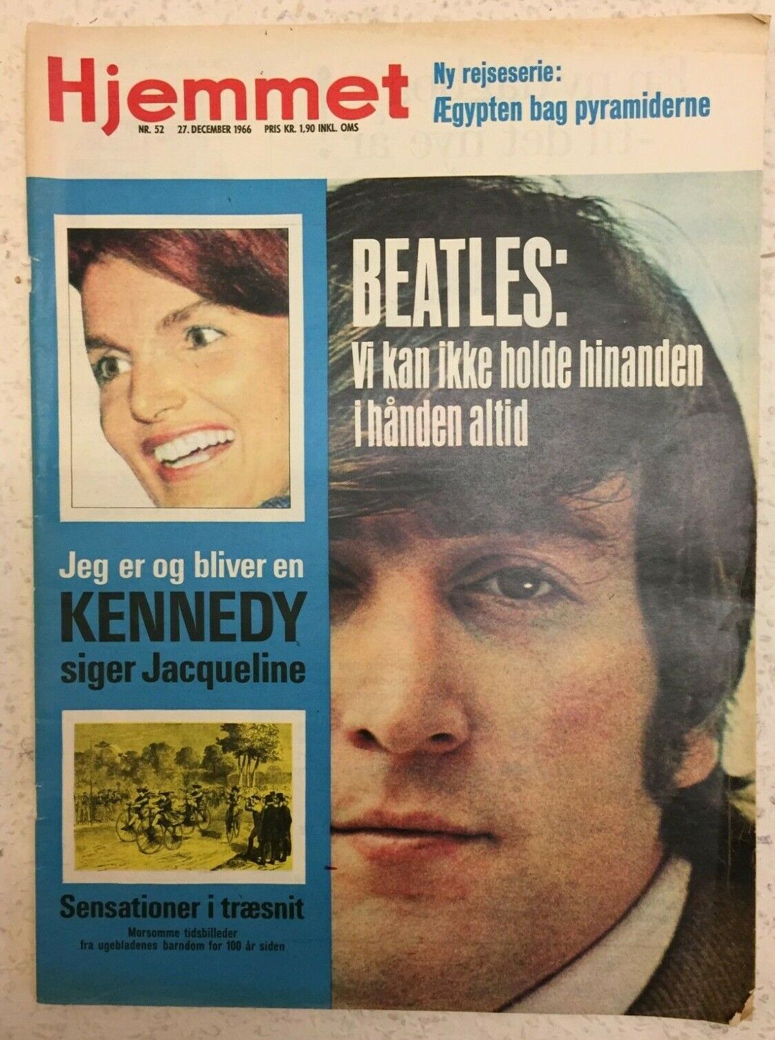 The Beatles John Lennon Poul McCartney Danish Vintage Magazine Hjemmet 1966