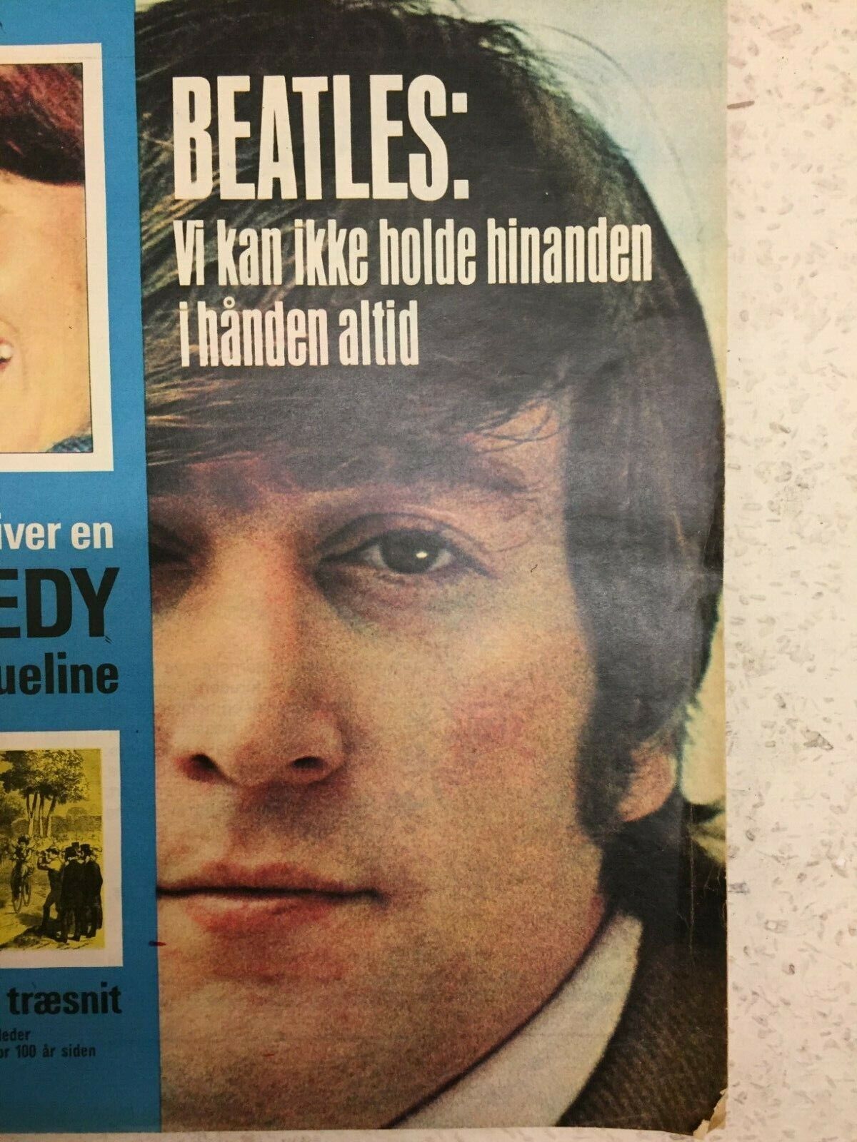 The Beatles John Lennon Poul McCartney Danish Vintage Magazine Hjemmet 1966