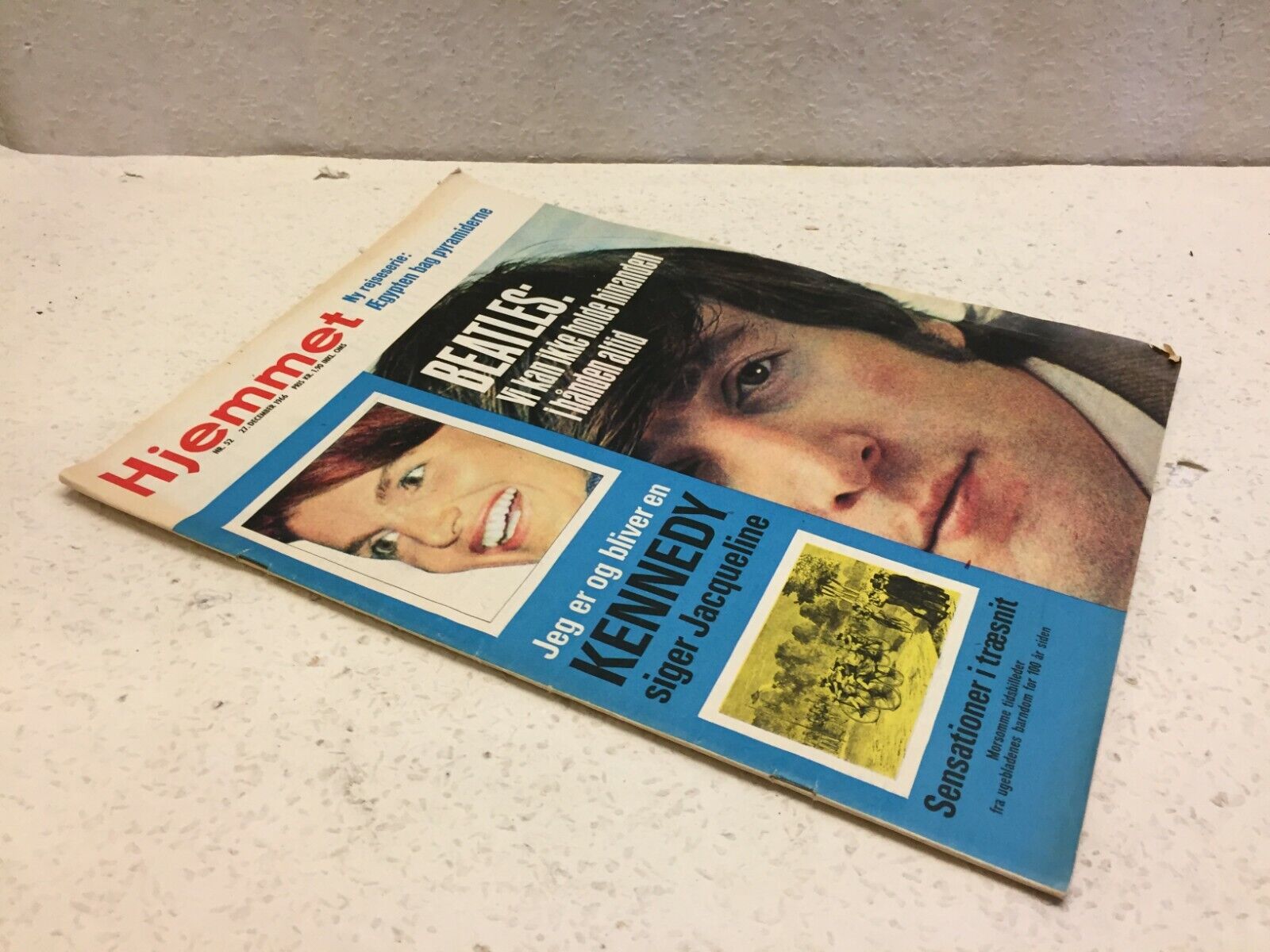 The Beatles John Lennon Poul McCartney Danish Vintage Magazine Hjemmet 1966