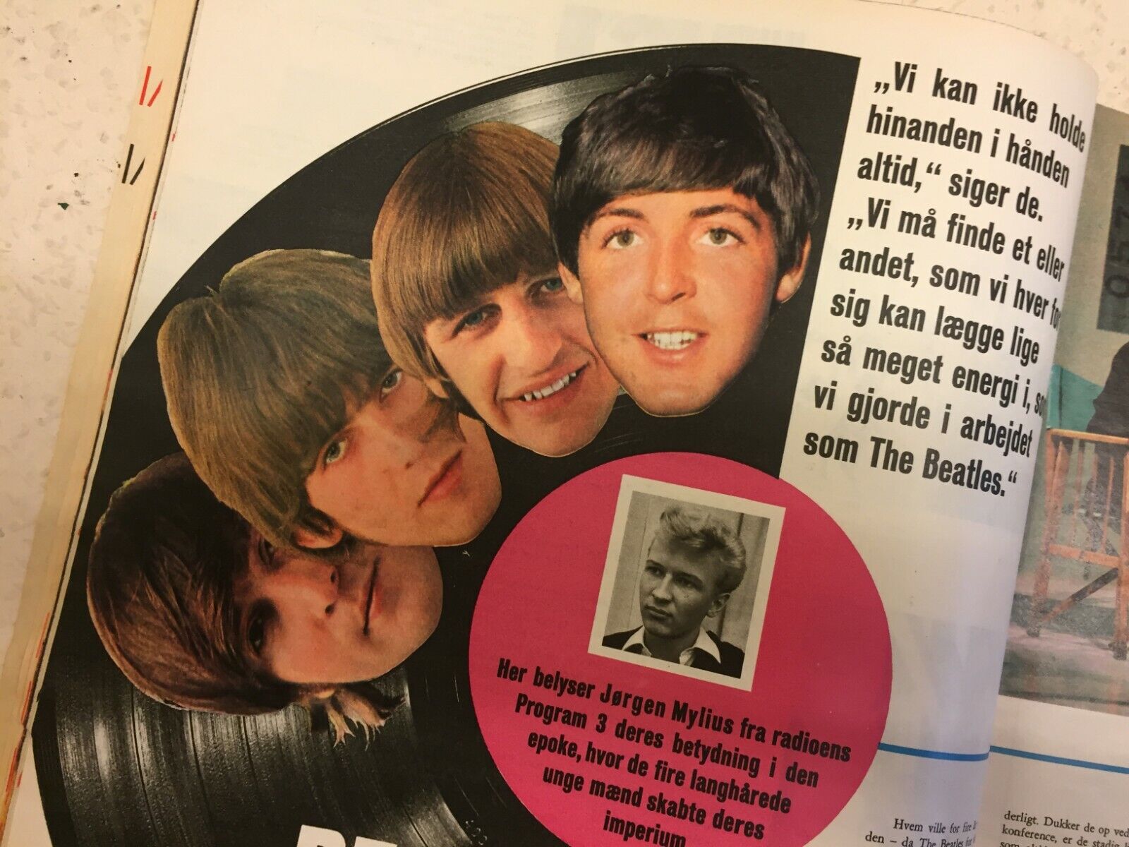 The Beatles John Lennon Poul McCartney Danish Vintage Magazine Hjemmet 1966