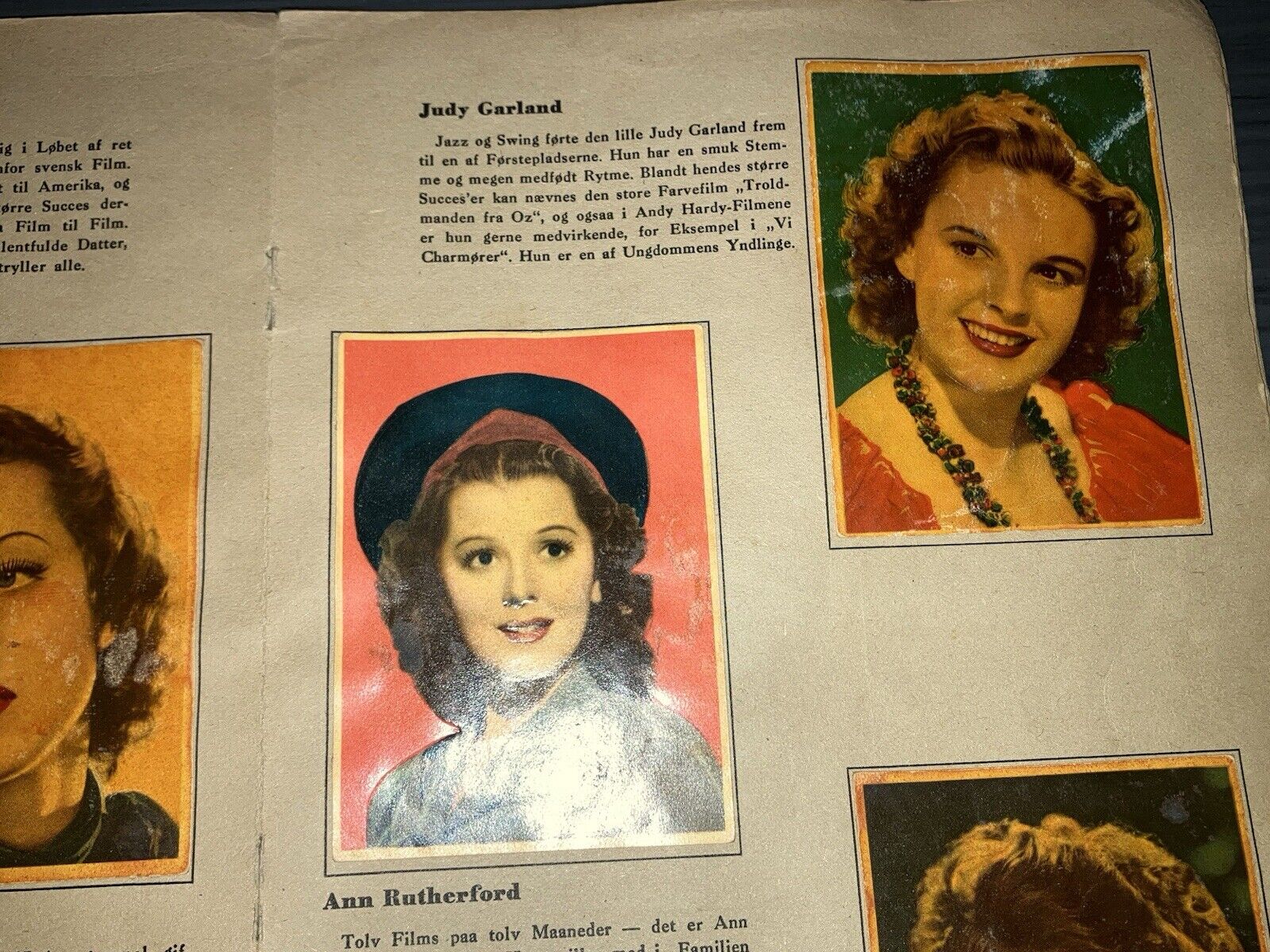 1940 Hjemmets Collectors Album Complete Set 60 Cards Judy Garland Ingrid Bergman