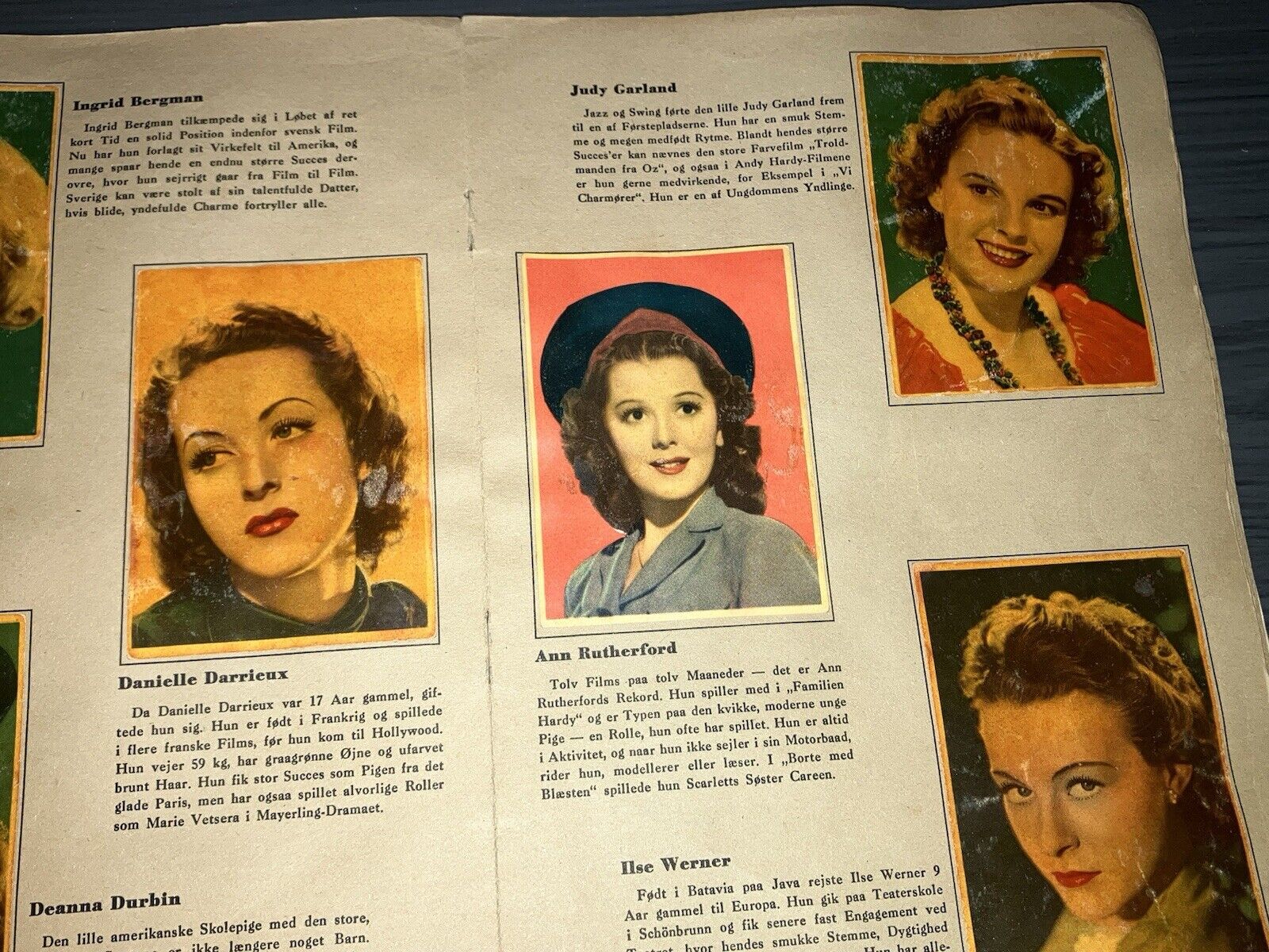 1940 Hjemmets Collectors Album Complete Set 60 Cards Judy Garland Ingrid Bergman