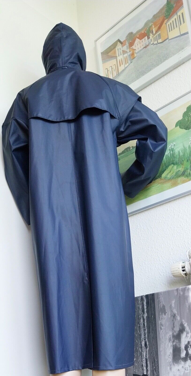 Blue Grundens Pvc. Rain coat rain jacket rubber coat East Frisian mink rubber jacket