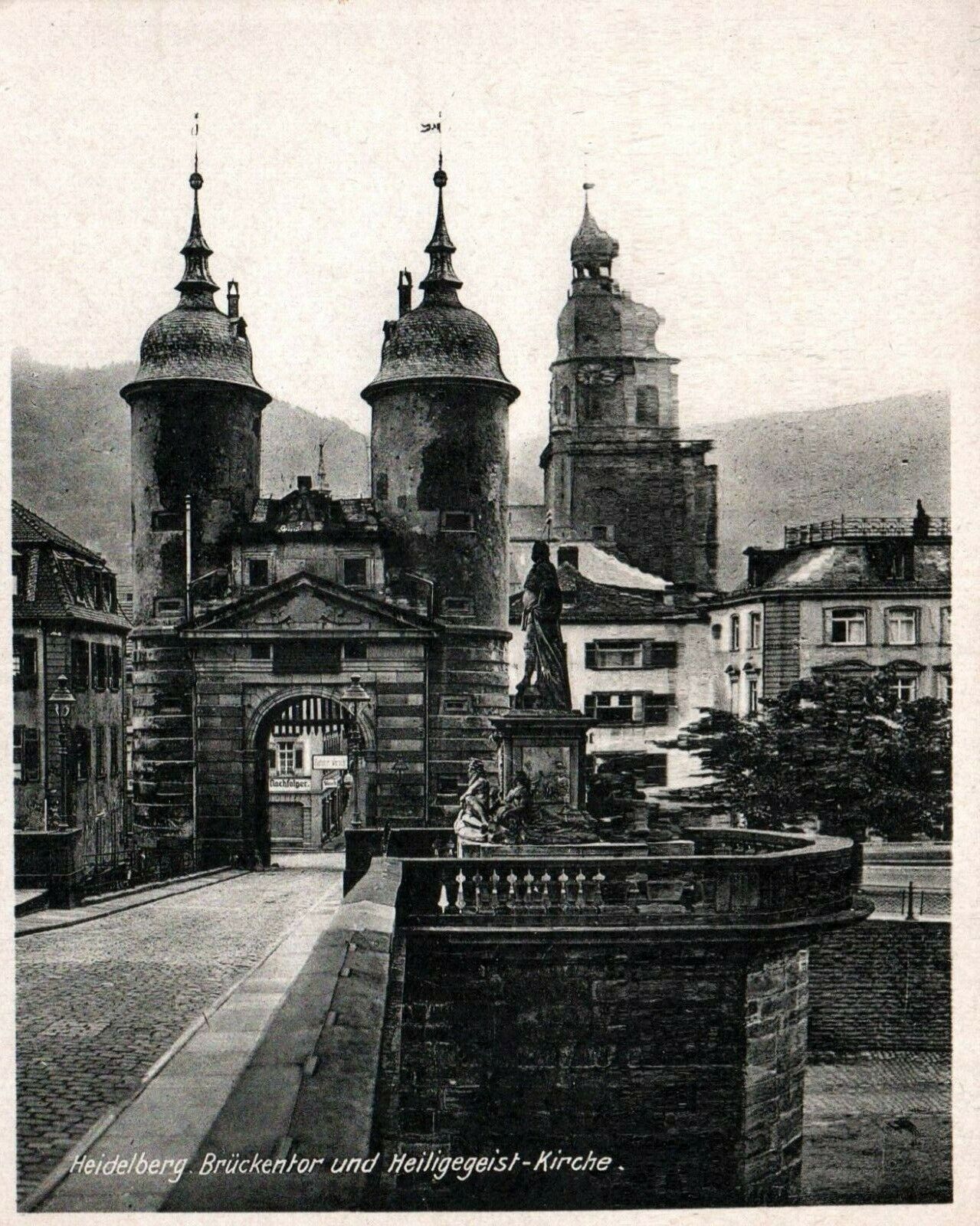 Heidelberg Brückentor und Heiligegeist-kirche Postcard