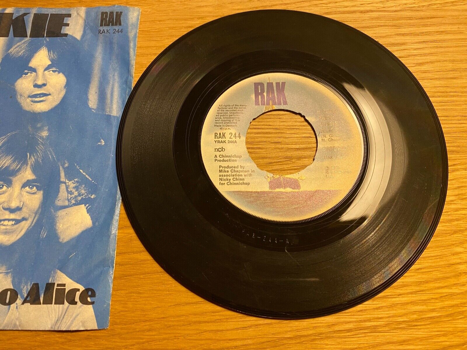 SMOKIE "LIVIN´ NEXT DOOR TO ALICE" 1976 DANISH 1 PRESS VINYL SINGLE RAK RECORDS