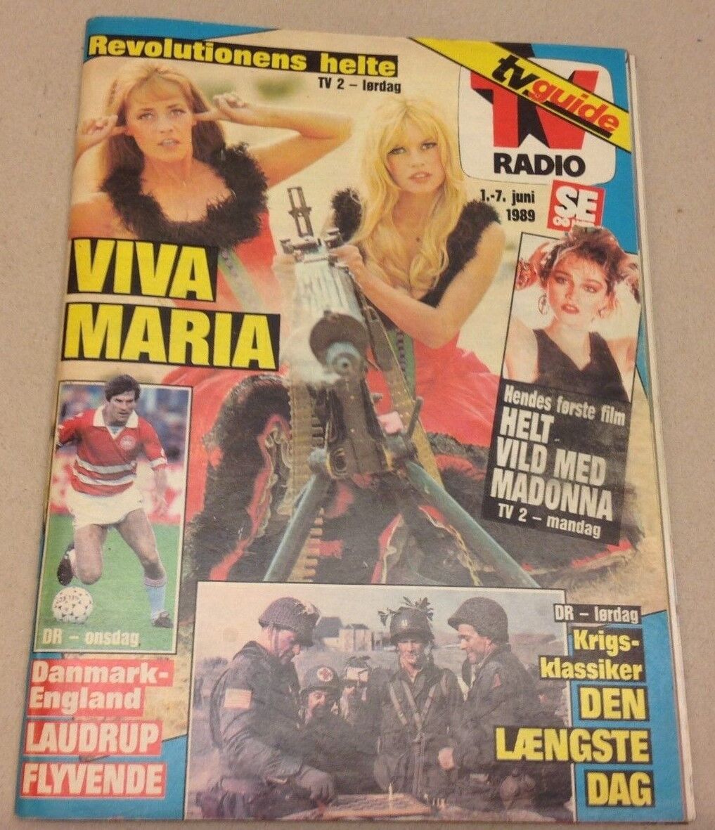 Madonna Back Cover Tv-Guide + Poul Schlüter Danish Magazine 1989 "Se og Hoer"