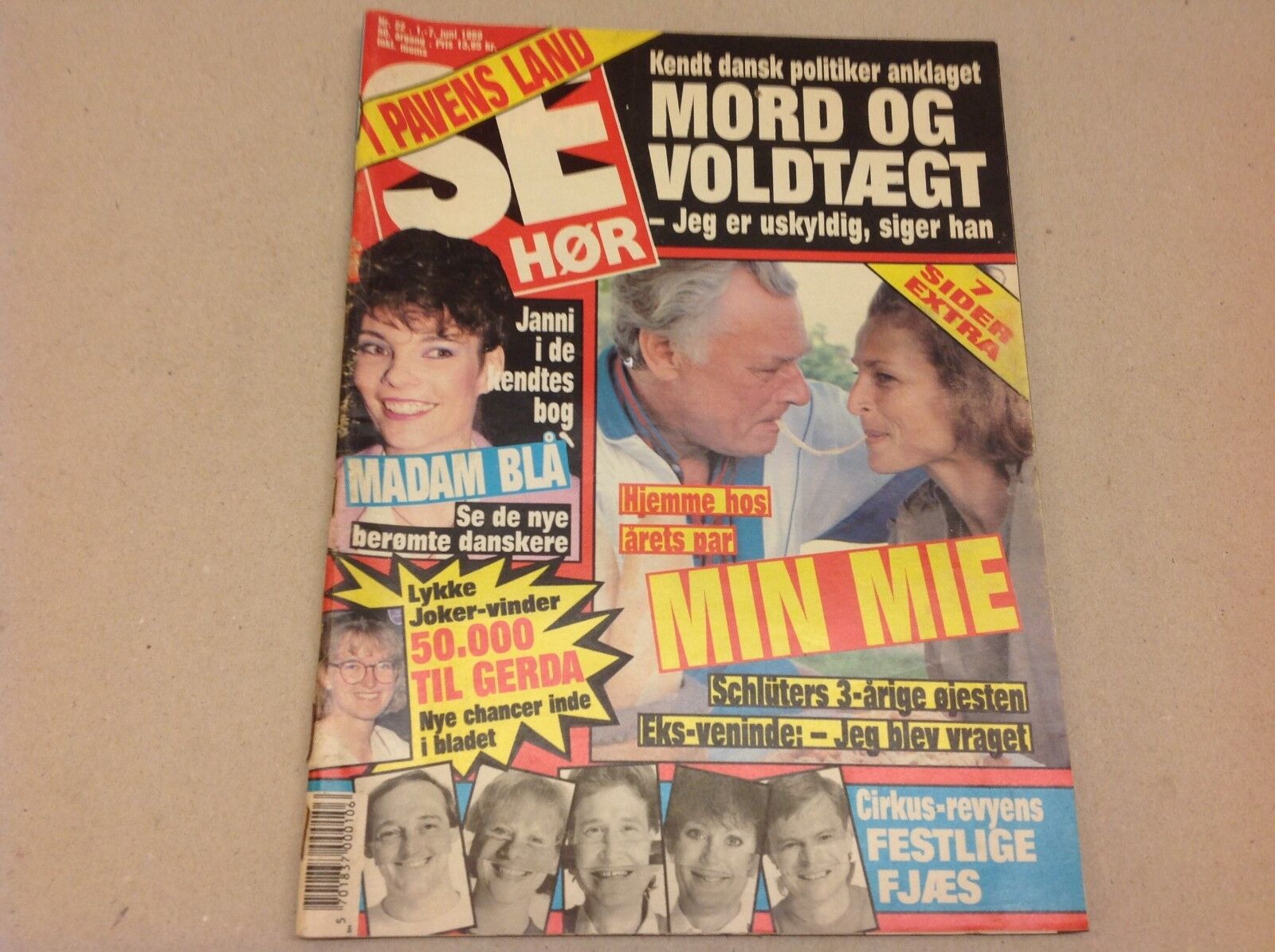 Madonna Back Cover Tv-Guide + Poul Schlüter Danish Magazine 1989 "Se og Hoer"