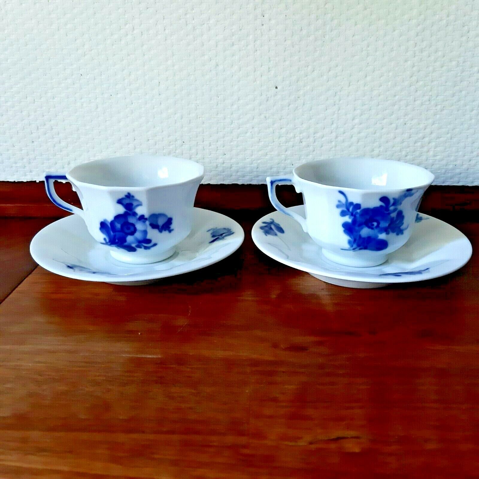 2 x COFFEE SETS BLUE FLOWER ANGULAR # 10- 8562 Royal Copenhagen Fact 1