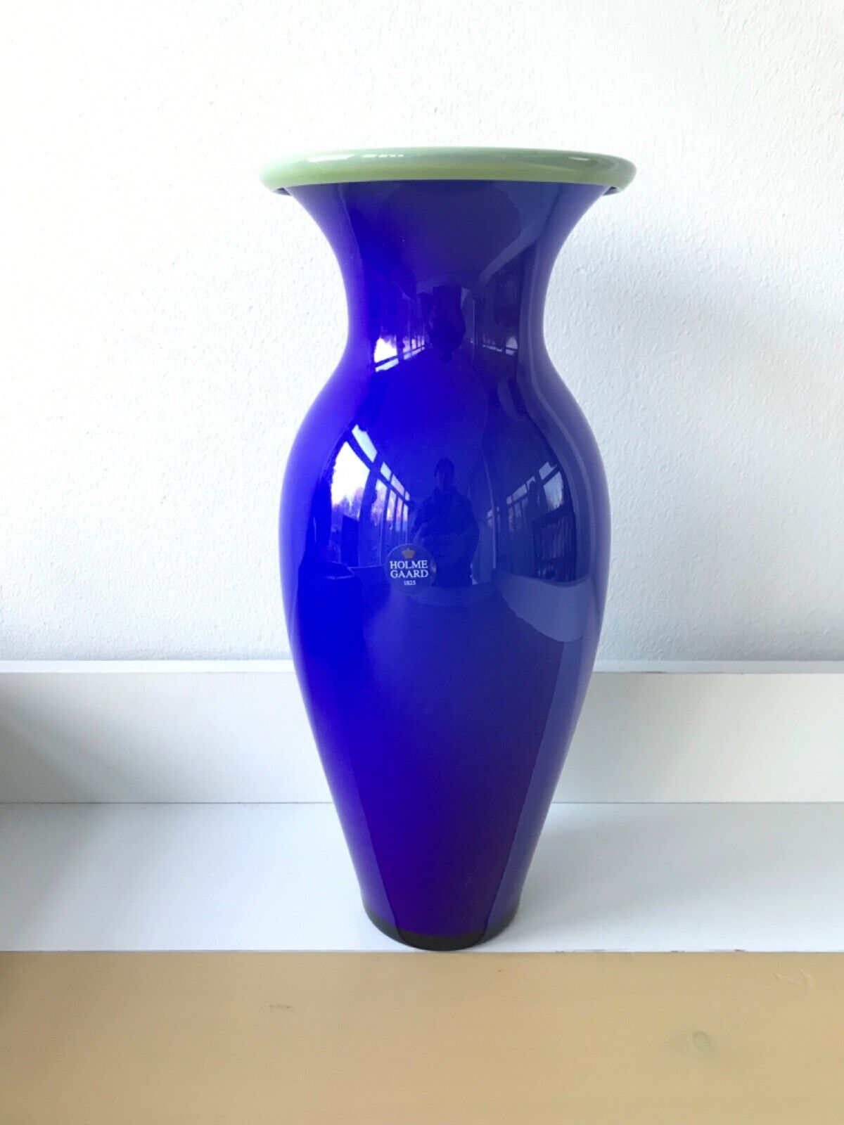 blue glass vase Isis from Holmegaard (EUEFTAUK Shipping only)