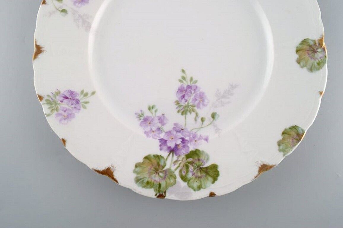 Rosenthal Germany Six Iris dinner plates in hand-painted porcelain