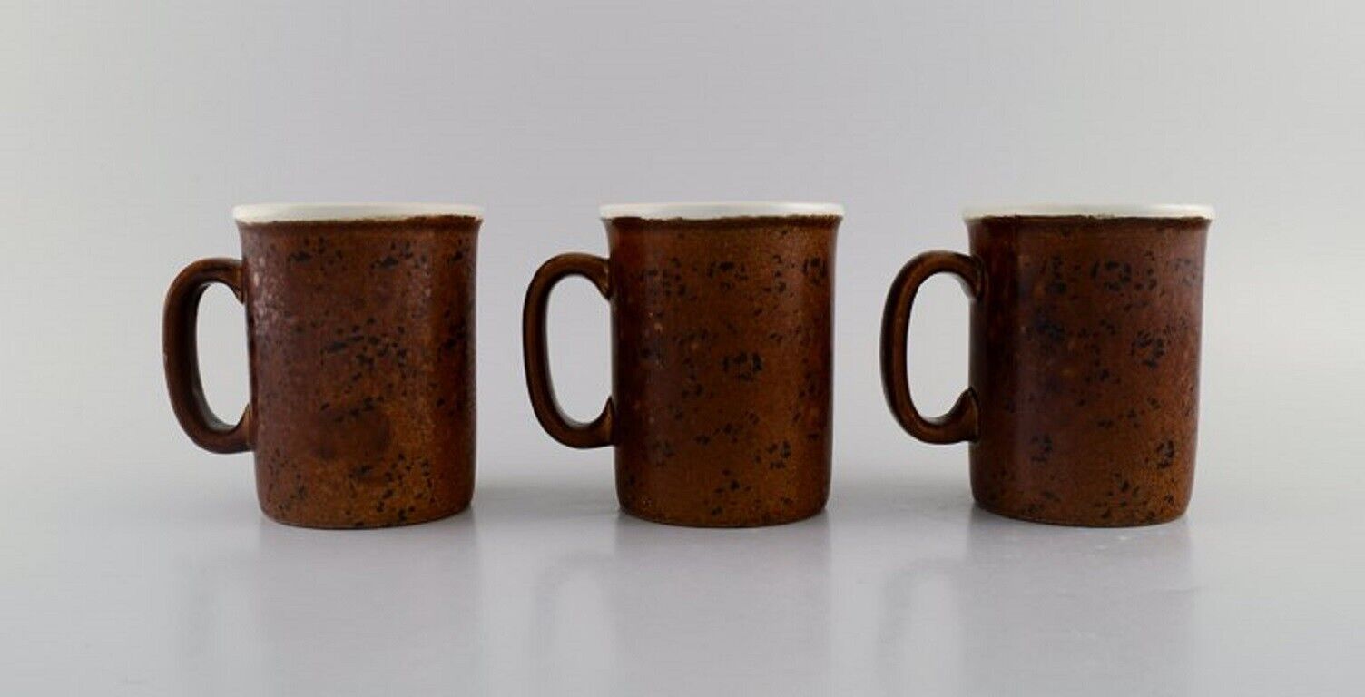 Stig Lindberg for Gustavsberg Five large Coq mugs in glazed stoneware