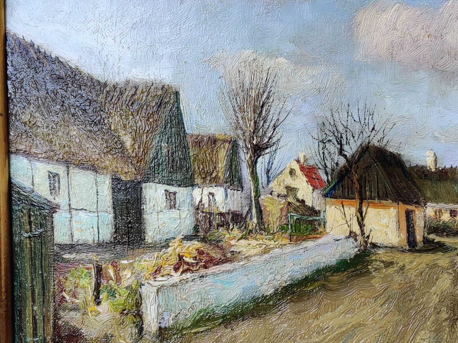 Theodor Ulrichsen (1905-1970): ROAD THROUGH VILLAGE Original oil painting