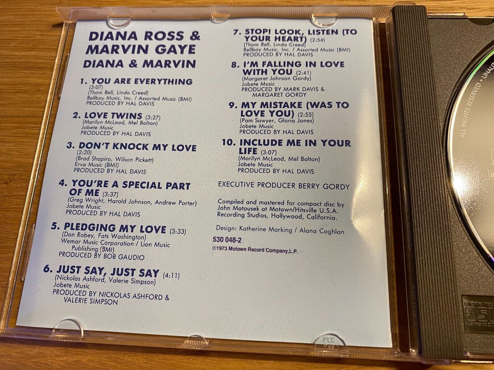 DIANA ROSS  MARVIN GAYE "DIANA  MARVIN" 1973 CD ALBUM 10 TRACK MOTOWN RECORDS*