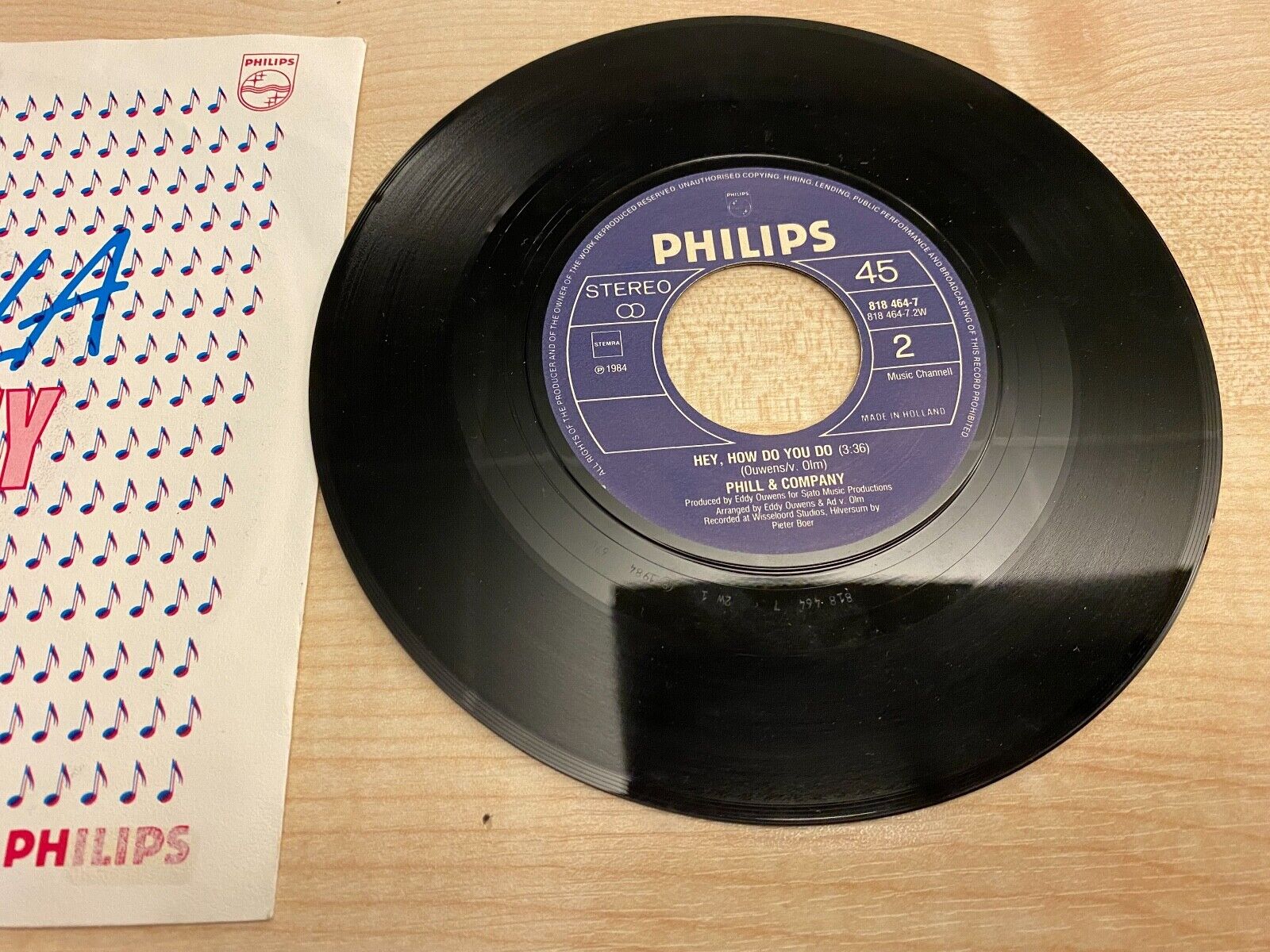 PHILL  COMPANY TRALALA/HEY HOW DO YOU DO 1984 7" VINYL SINGLE PHILIPS RECORDS*