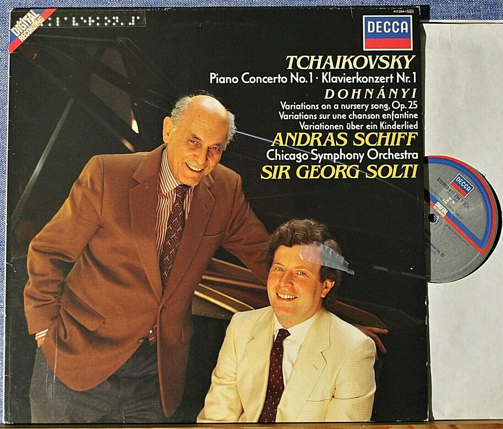 Schiff; Solti Tchaikovsky (Piano concerto)+Dohnanyi Decca 417 294 dig NM