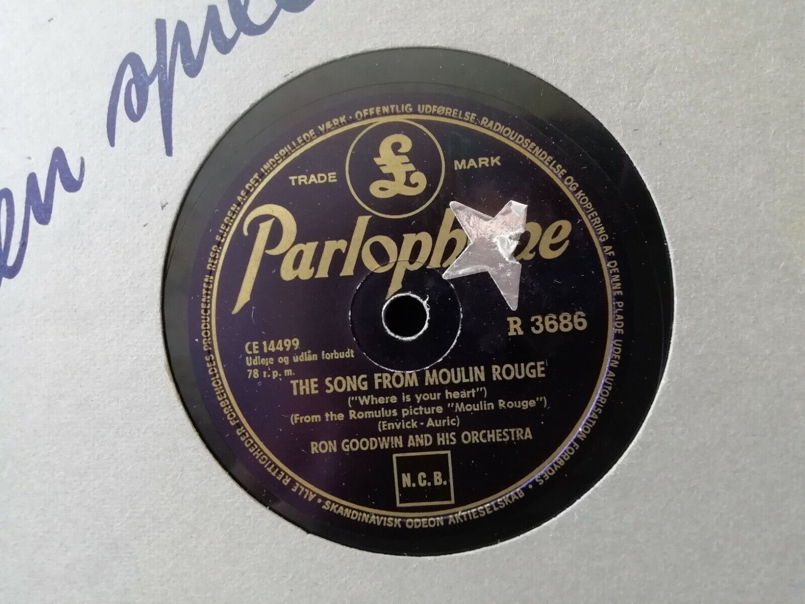 78 rpmRON GOODWINThe Song From Moulin Rouge/LimelightParlophone