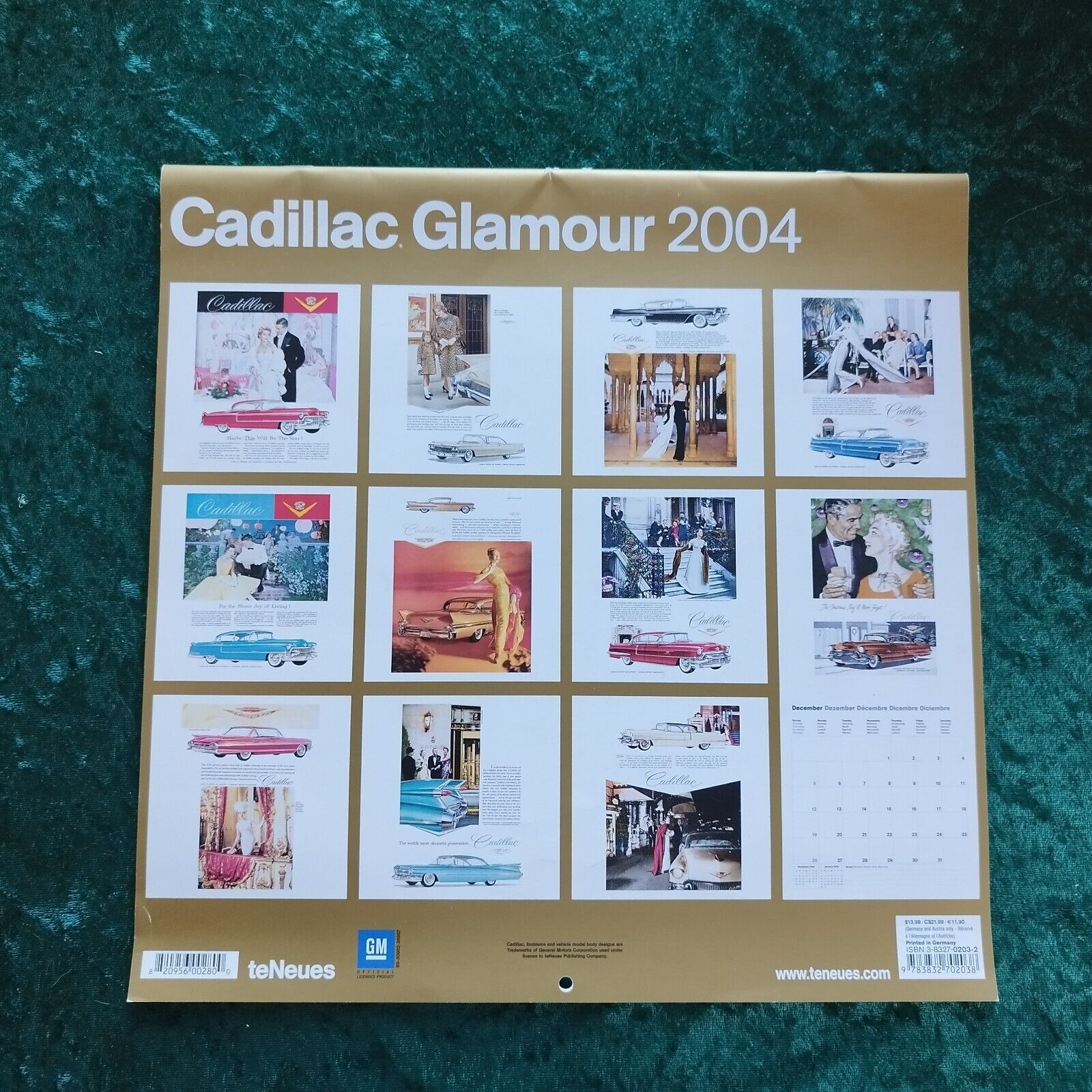 Calendar made by TeNeuss Cadillac Glamour 2004 Fine condition