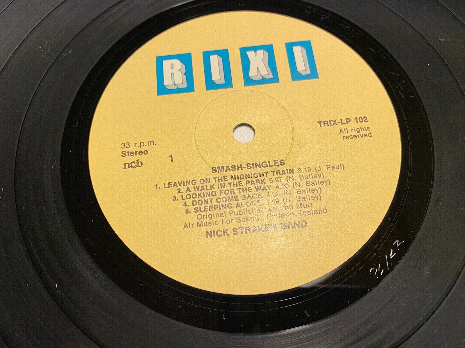 NICK STRAKER BAND "SMASH HITS" SWEDEN RIXI RECORDS 10 DISCO SONG NORDIC PRESSING