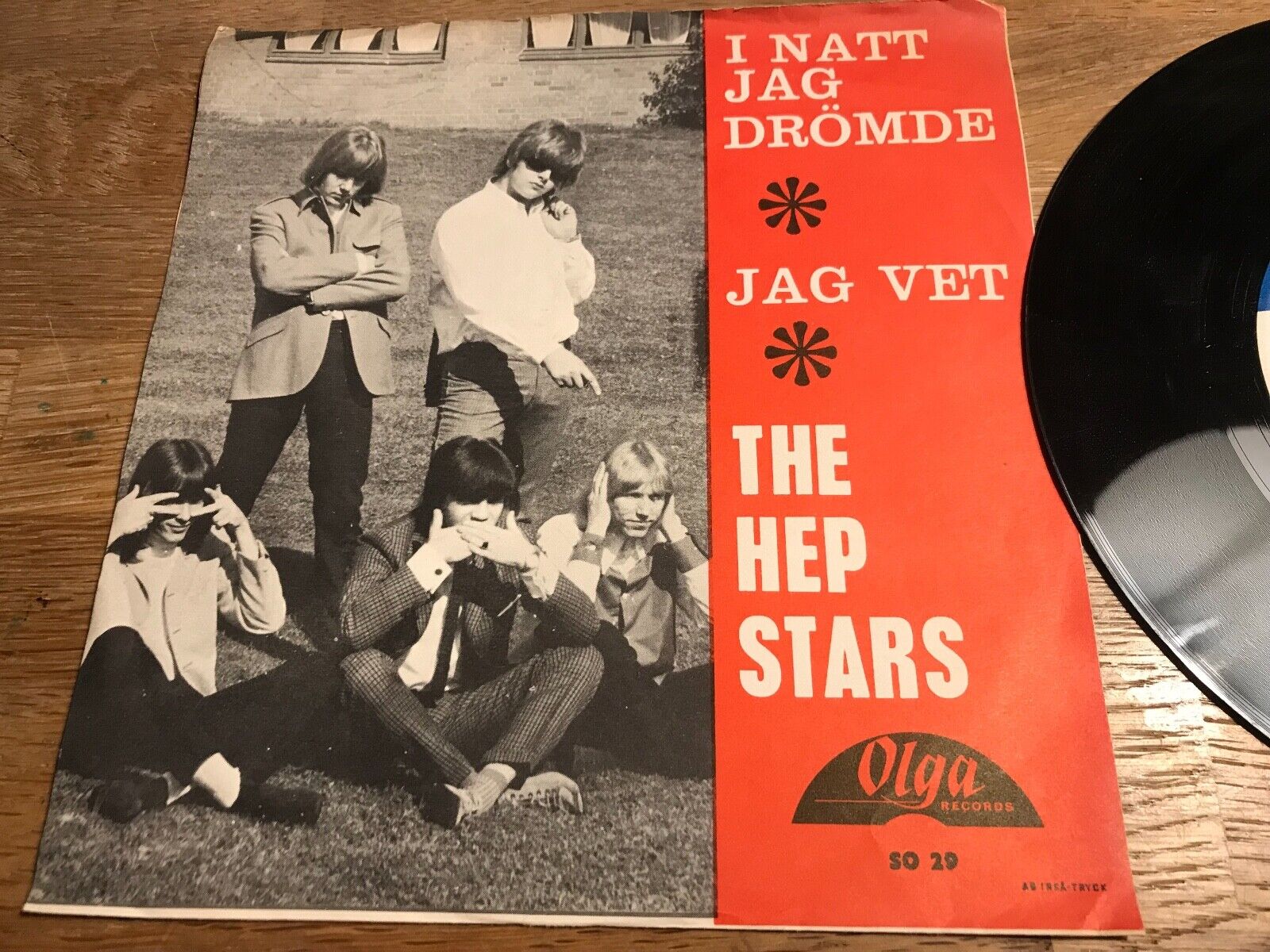 THE HEP STARS "I NATT JAG DRÔMDE/JAG VET" OLGA RECORDS 1960´S SO 29 ABBA SWEDEN