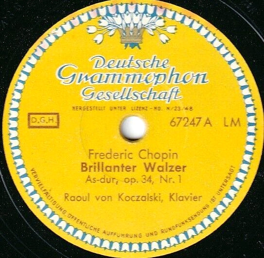 Koczalski Chopin (Waltzes op 341 + 691) DGG 67247 NM(-)