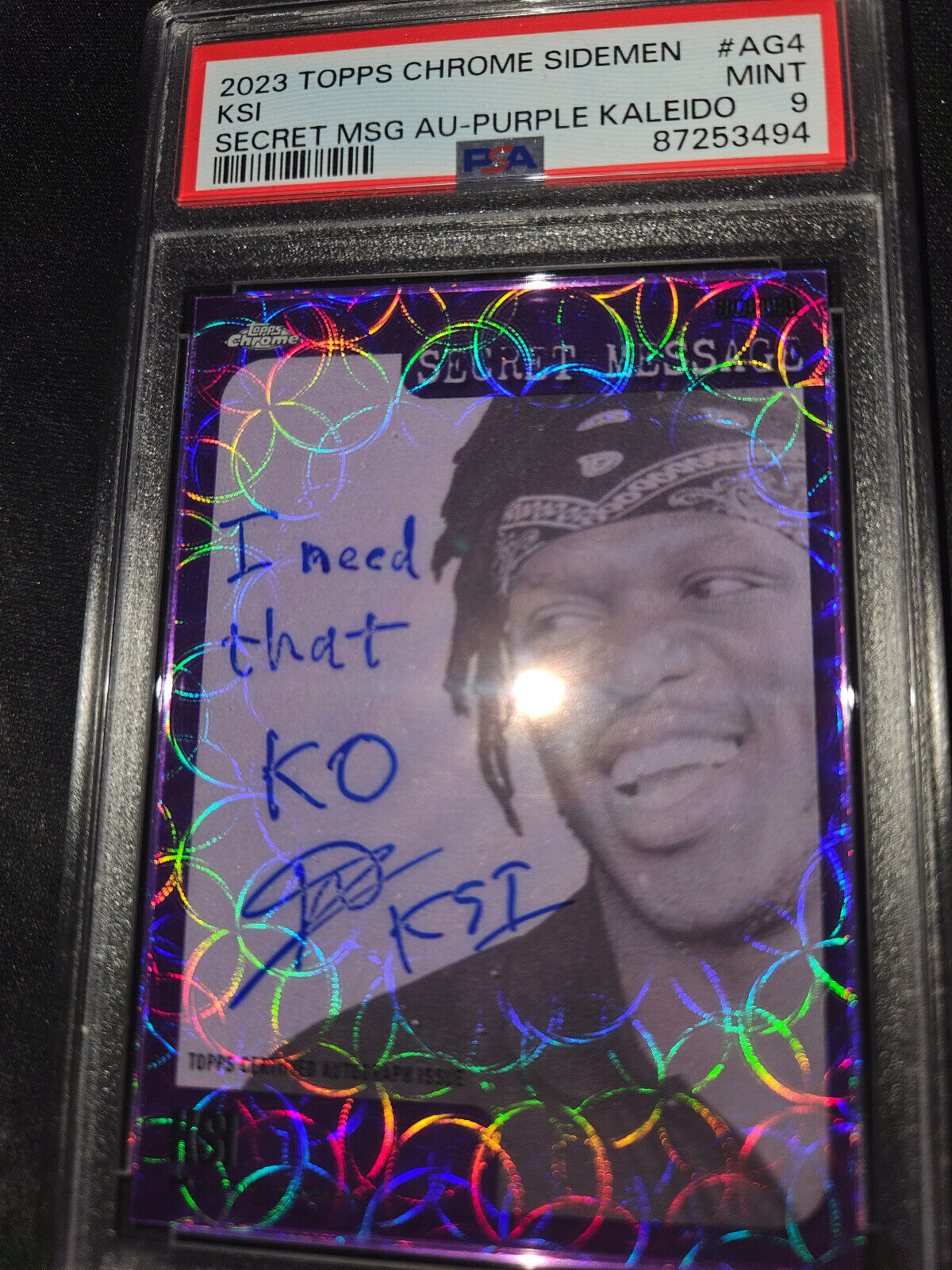 Sidemen Topps Chrome Secret Message KSI 02/10