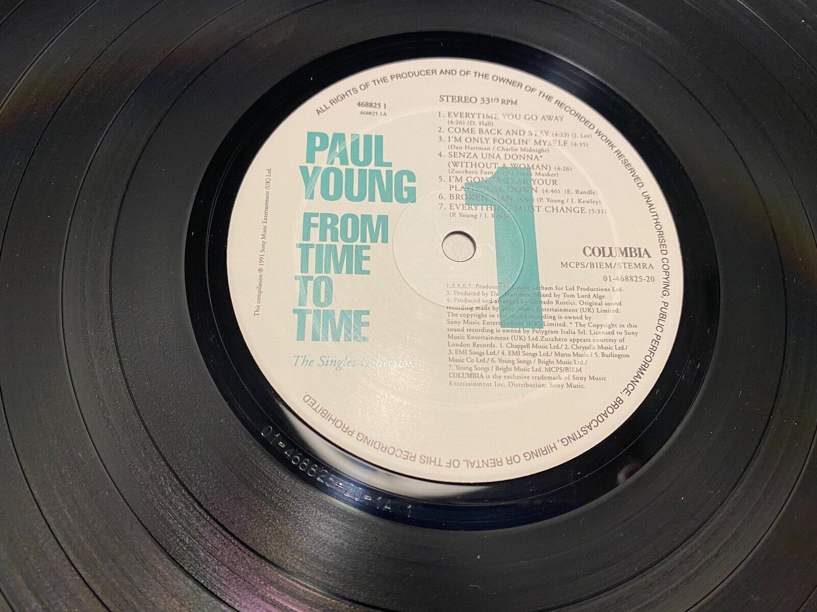 PAUL YOUNG "FROM TIME TO TIME THE SINGLES COLLECTION" 1991 COLUMBIA DUTCH PRESS*