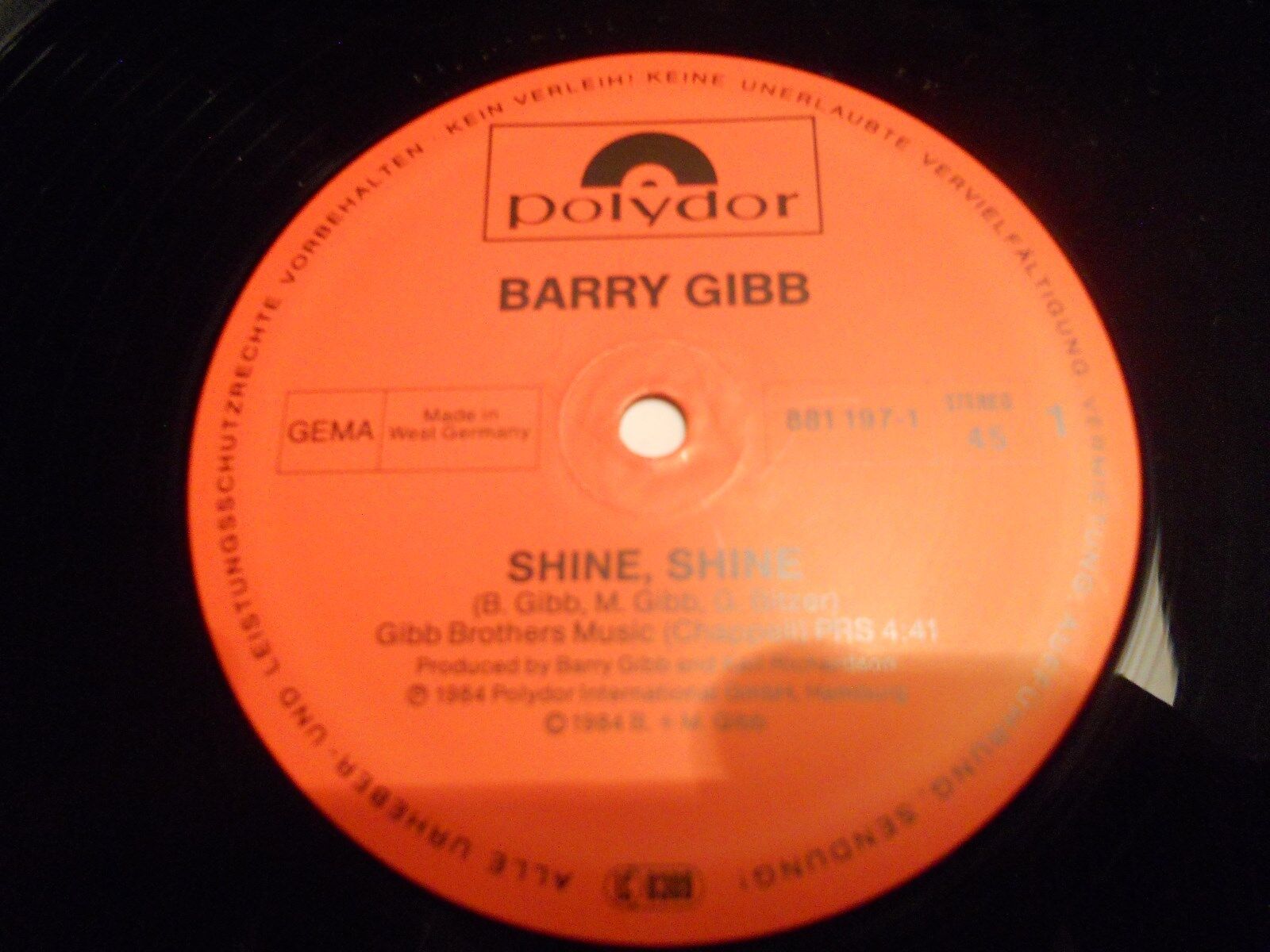 BARRY GIBB (BEE GEES) SHINE SHINE / SHE SAYS 1984 POLYDOR SPECIAL MAXI VERSION**