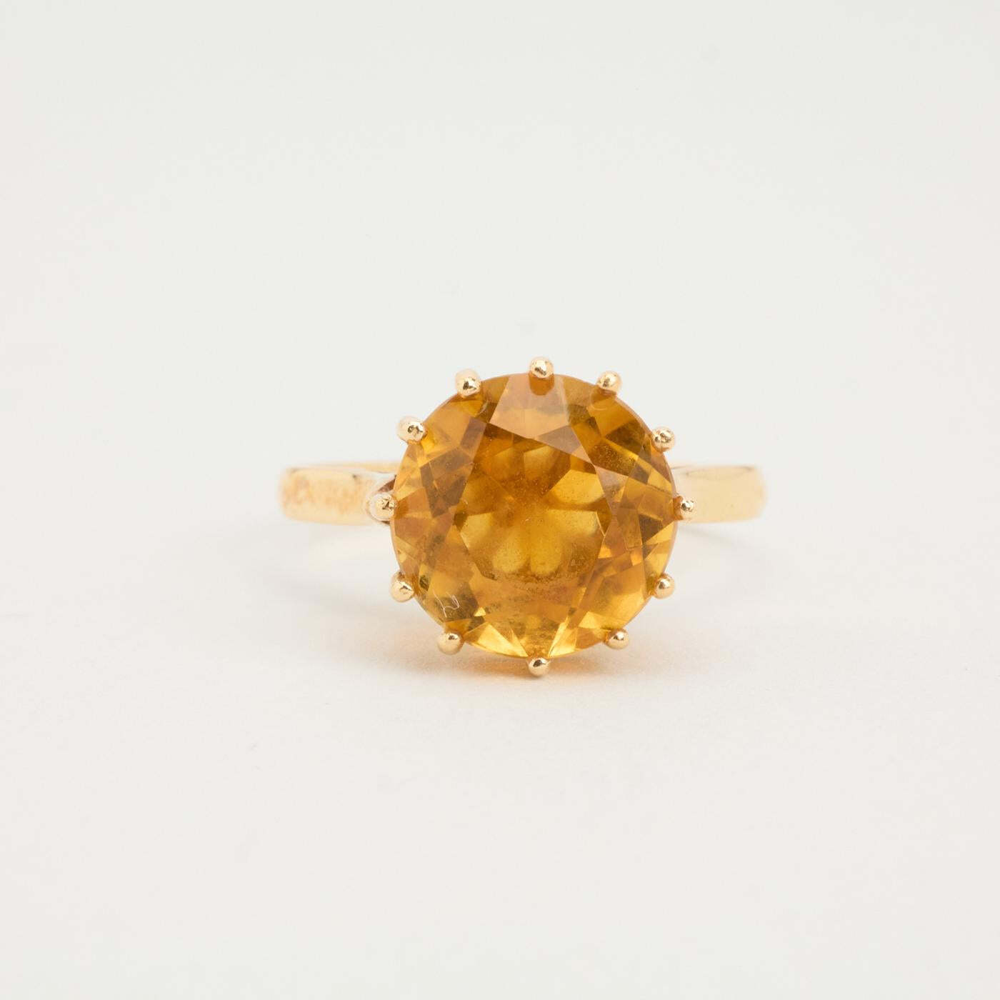 Ring with and citrine in 14K Gold size 6½ | Real Genuine Gold