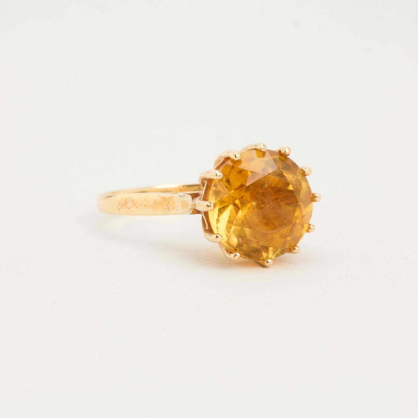 Ring with and citrine in 14K Gold size 6½ | Real Genuine Gold