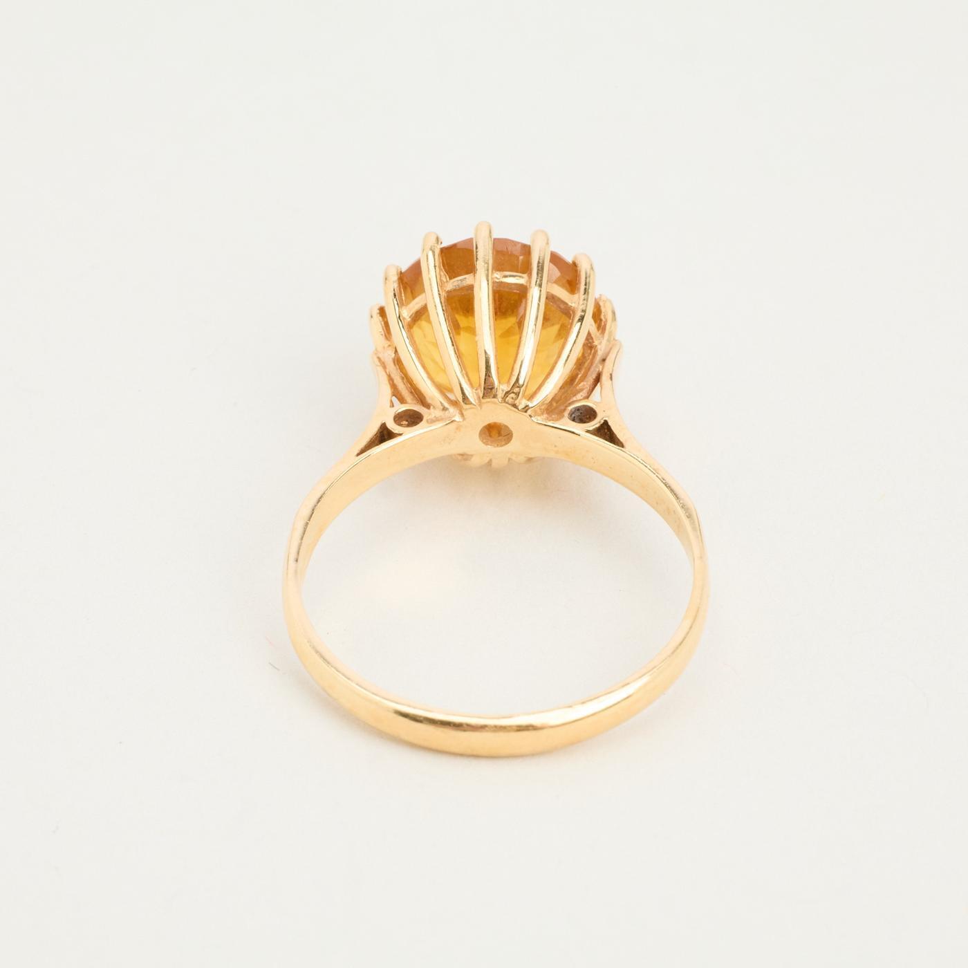 Ring with and citrine in 14K Gold size 6½ | Real Genuine Gold