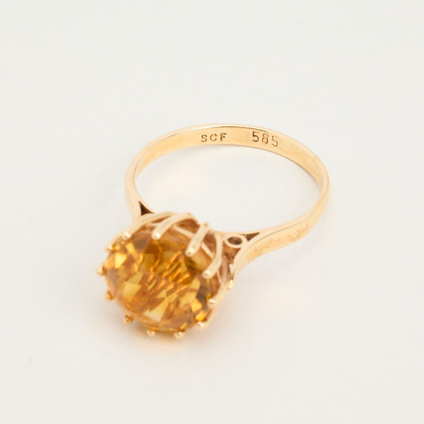 Ring with and citrine in 14K Gold size 6½ | Real Genuine Gold