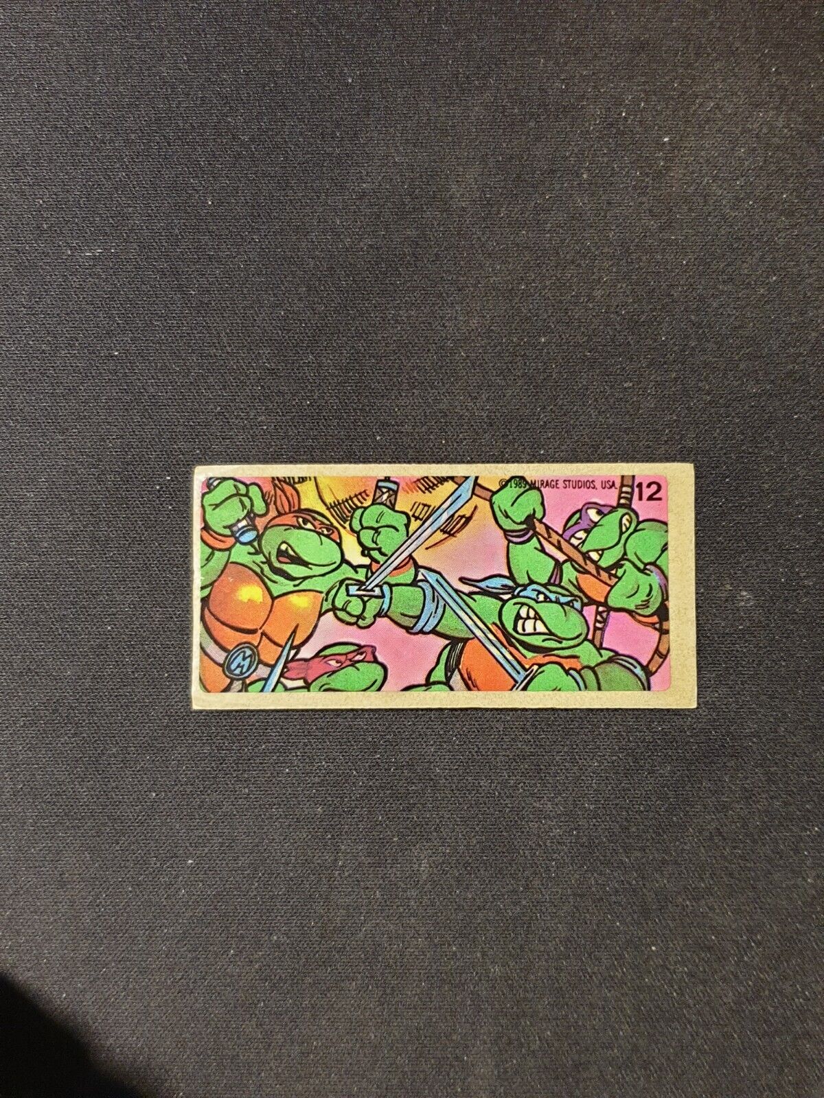 1989 TEENAGE MUTANT NINJA TURTLES Mirage Studios BUBBLE GUM Sticker No 12