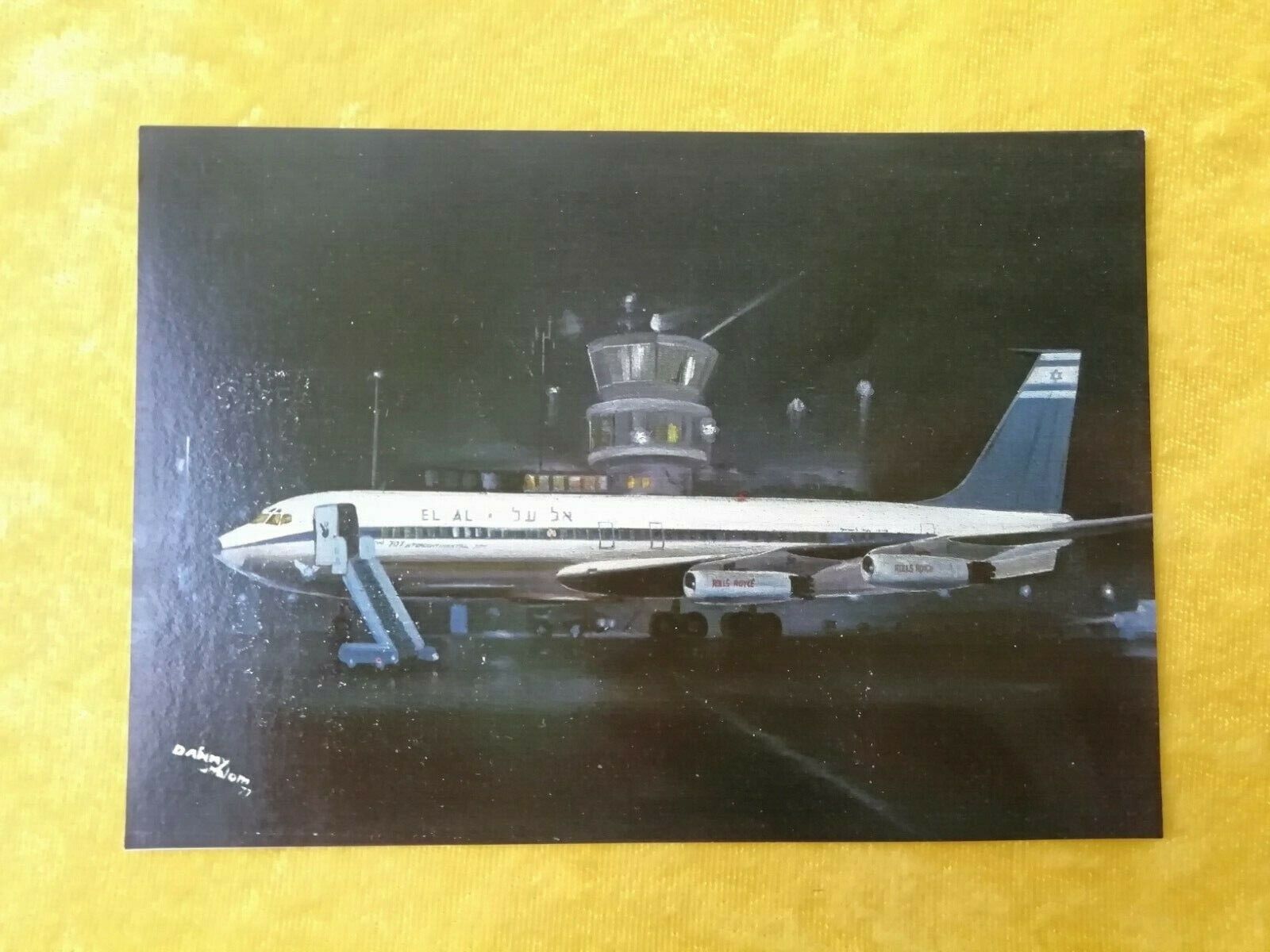 Aviation postcardIsrael El ALBoeing 707 Intercontinental1961Unused postcard