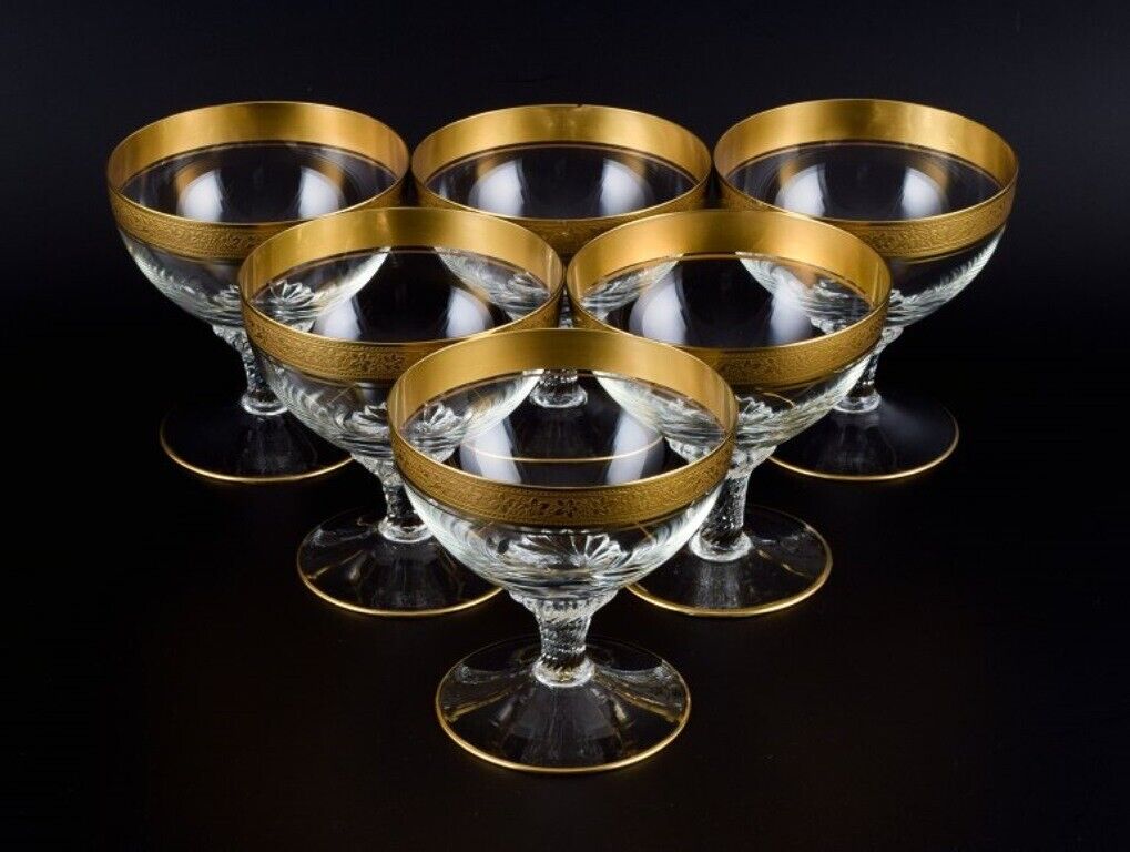 Rimpler Kristall Zwiesel Germany Six mouth-blown crystal champagne glasses