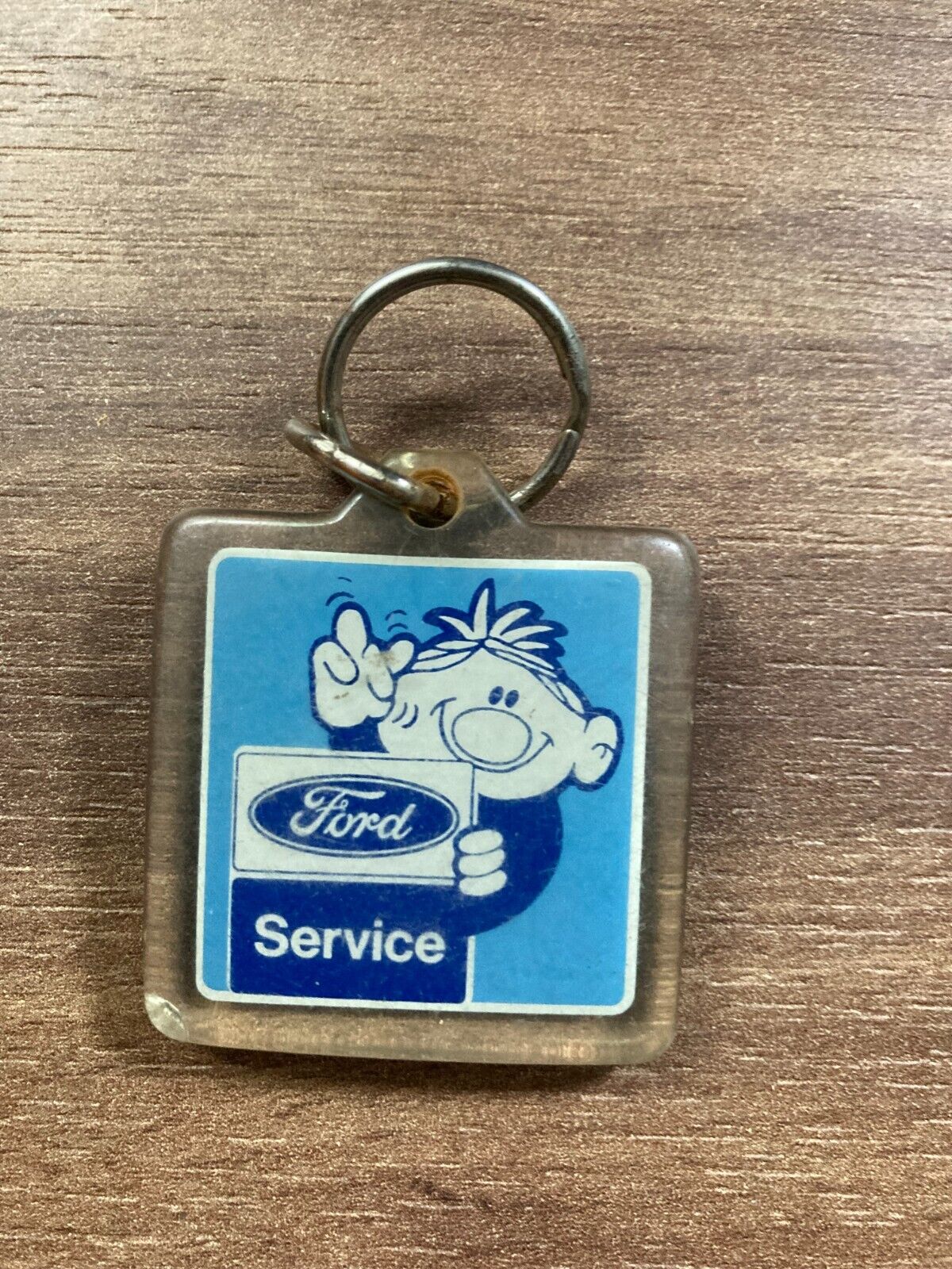 Vintage Ford Danish Plastic Keychain - Rare 1980s Car Dealership