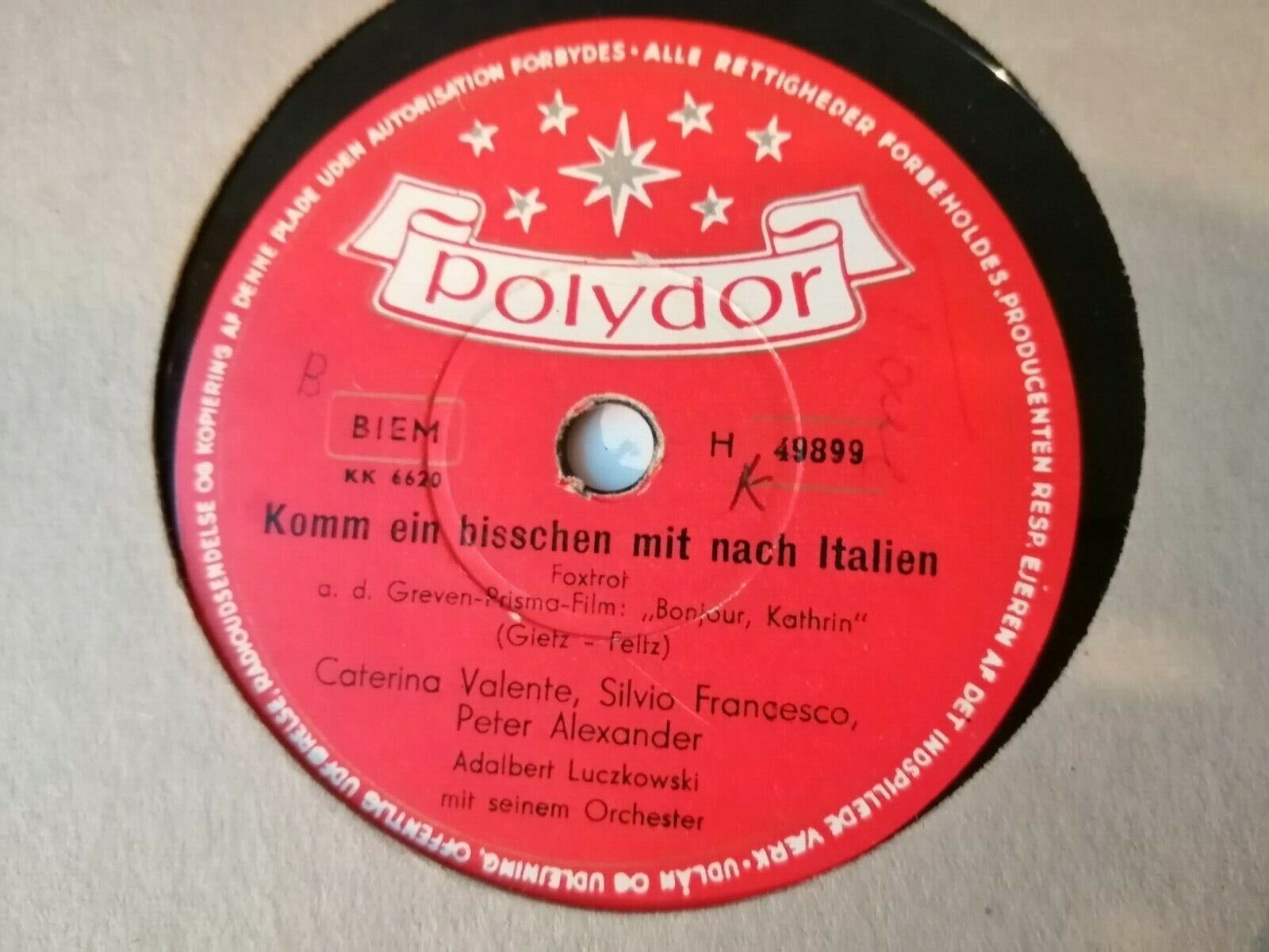 78 RPM  shellacCATERINA VALENTEBonjourKathrin/Kommt Ein Bisschen Mit Nach